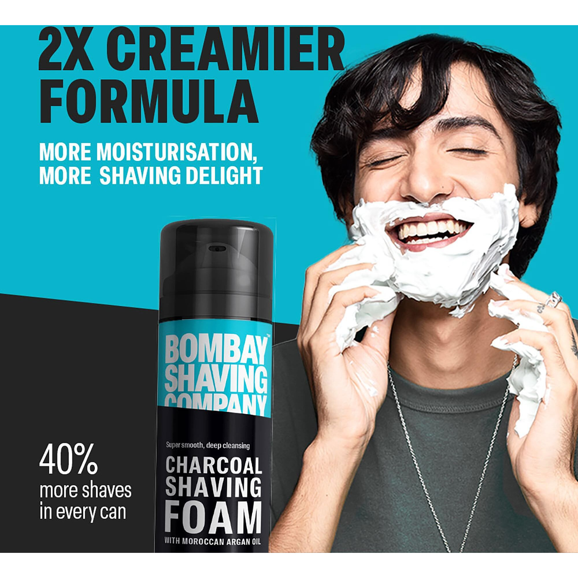 Bombay Shaving Company Charcoal Shaving Foam For Men, 425G (43% Extra) | More Than 100 Shaves | Activated Charcoal And Moroccan Argan Oil || Prime Exclusive Foam