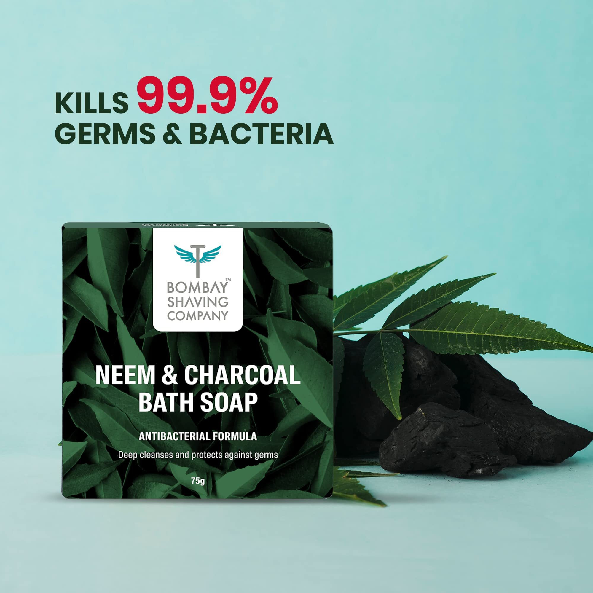 Bombay Shaving Company Charcoal And Neem Bath Soap For Men | Pack Of 3,75G Each