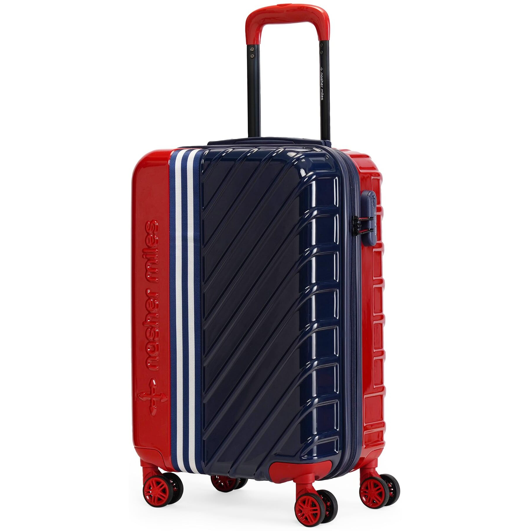 Nasher Miles Vegas Hard-Sided Polycarbonate Cabin Luggage Red Blue 20 Inch |55Cm Small Trolley Bag