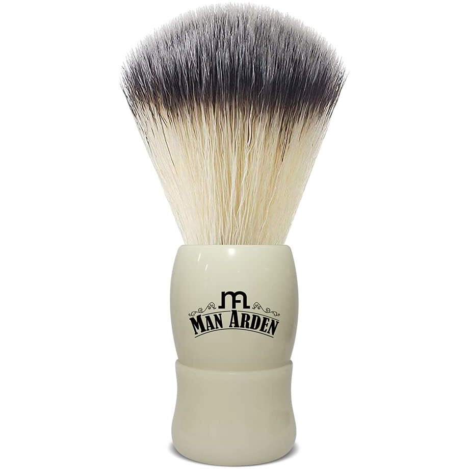 Man Arden Royal White Premium Shaving Brush With Ultra Soft & Absorbent Bristles & Long Handle | Cruelty Free | For A Smooth Shave
