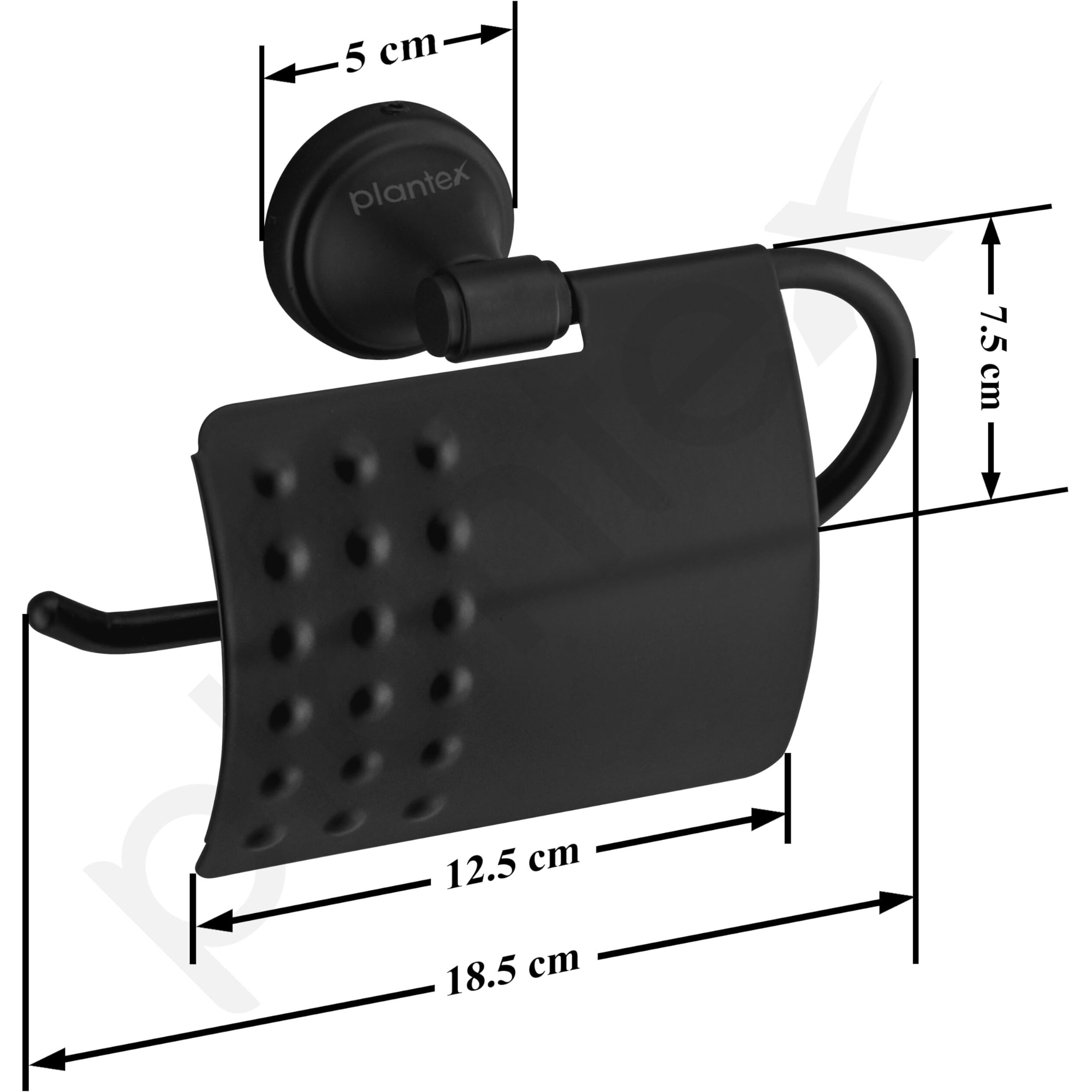 Plantex 304 Grade Stainless Steel Tissue/Toilet Paper Roll Holder Stand For Washroom Bathroom Accessories - Pack Of 1 Niko (Black)