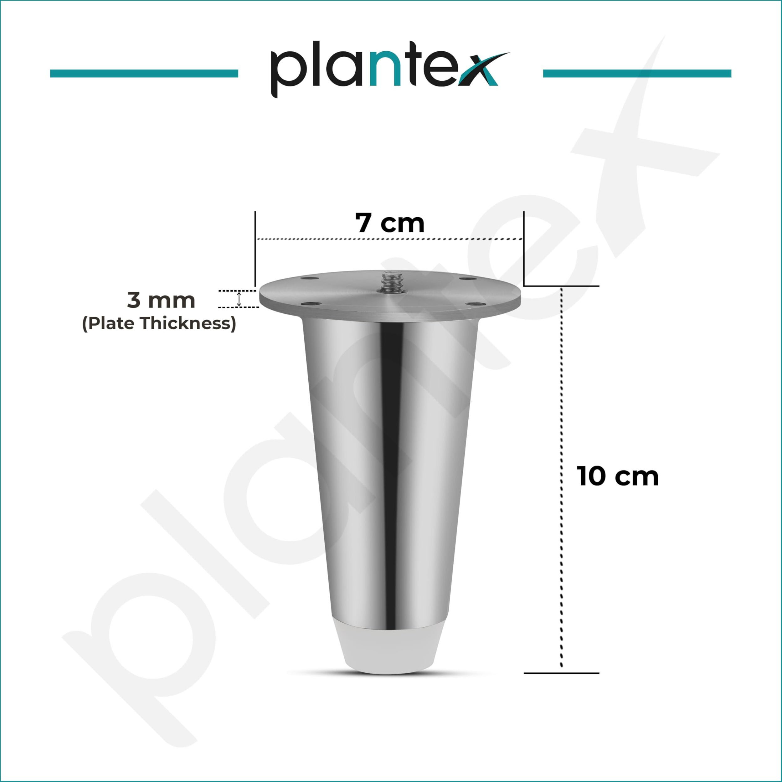 Plantex Heavy Duty Round 4 Inche Spare Sofa Legs/Sofa Bushes For Hight/Legs For Furniture(Set Of 2 Pcs,Chrome)