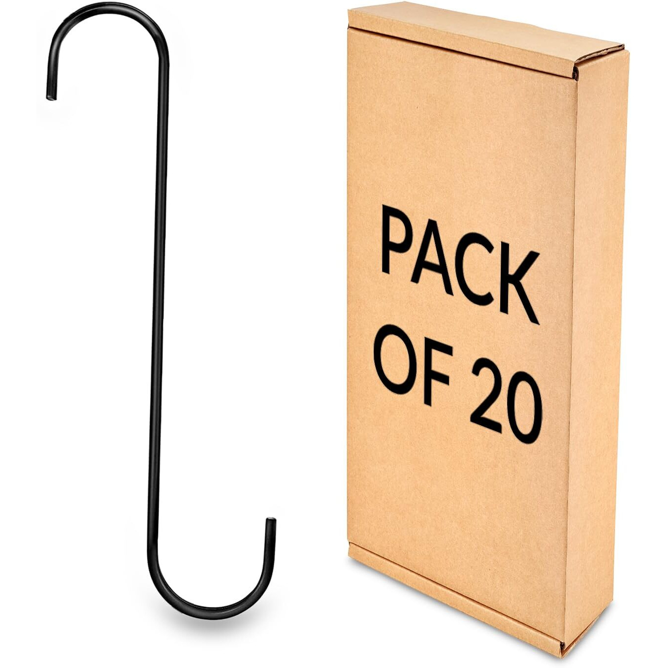 Plantex 10 Inch Hooks For Hanging Plants/Extension Hook For Hanging Plant/Tree Branch/Bird Feeder/Pots Indoor/Outdoor - S Hook (Pack Of 20)