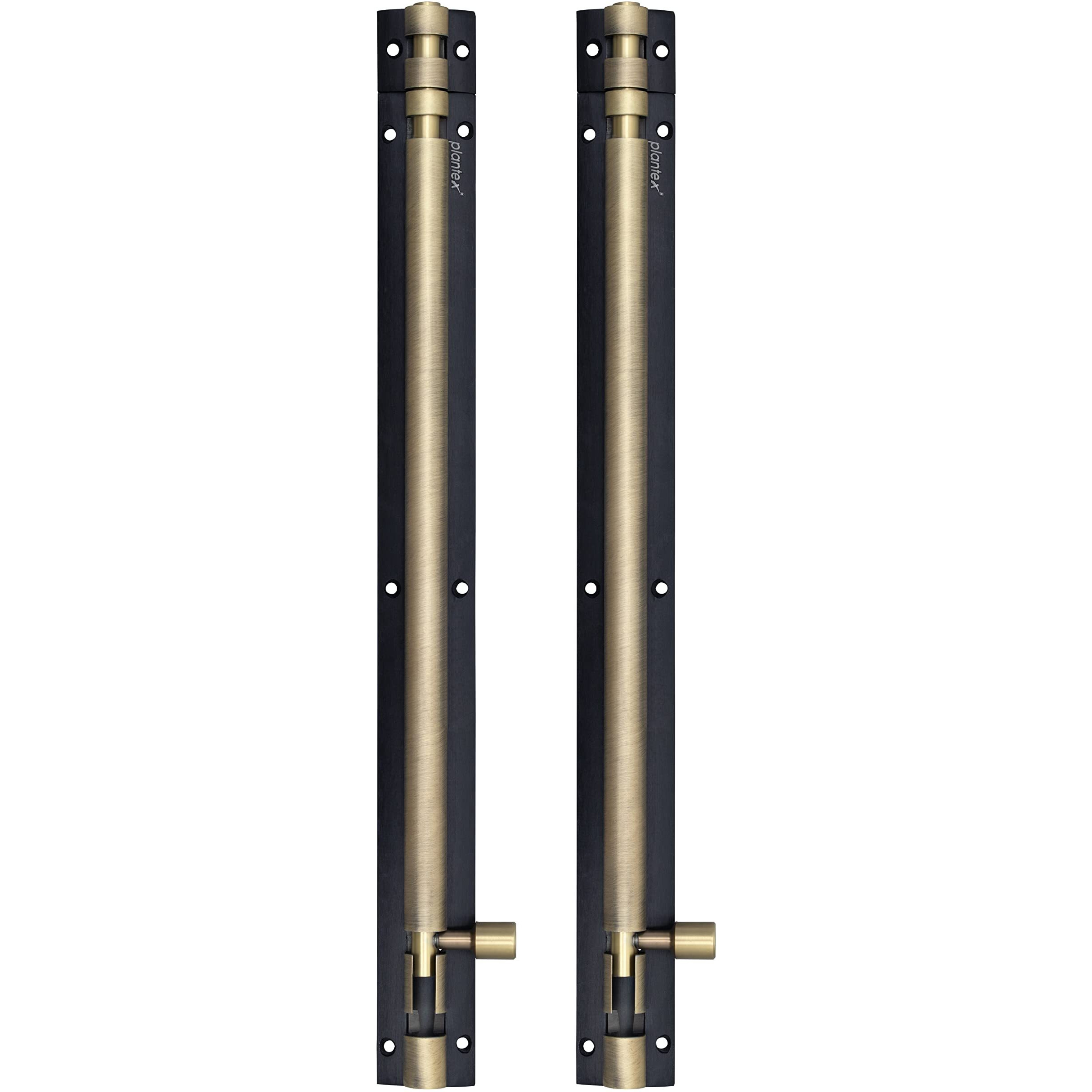 Plantex Stainless Steel Tower Bolt/Tower Bolt For Home,Offices Doors And Windows/Tower Bolt For Main Door/Door Latch/Kundi/Chitakini/Door Latch For Windows - Pack Of 2 (Brass Finish, 12 Inch)