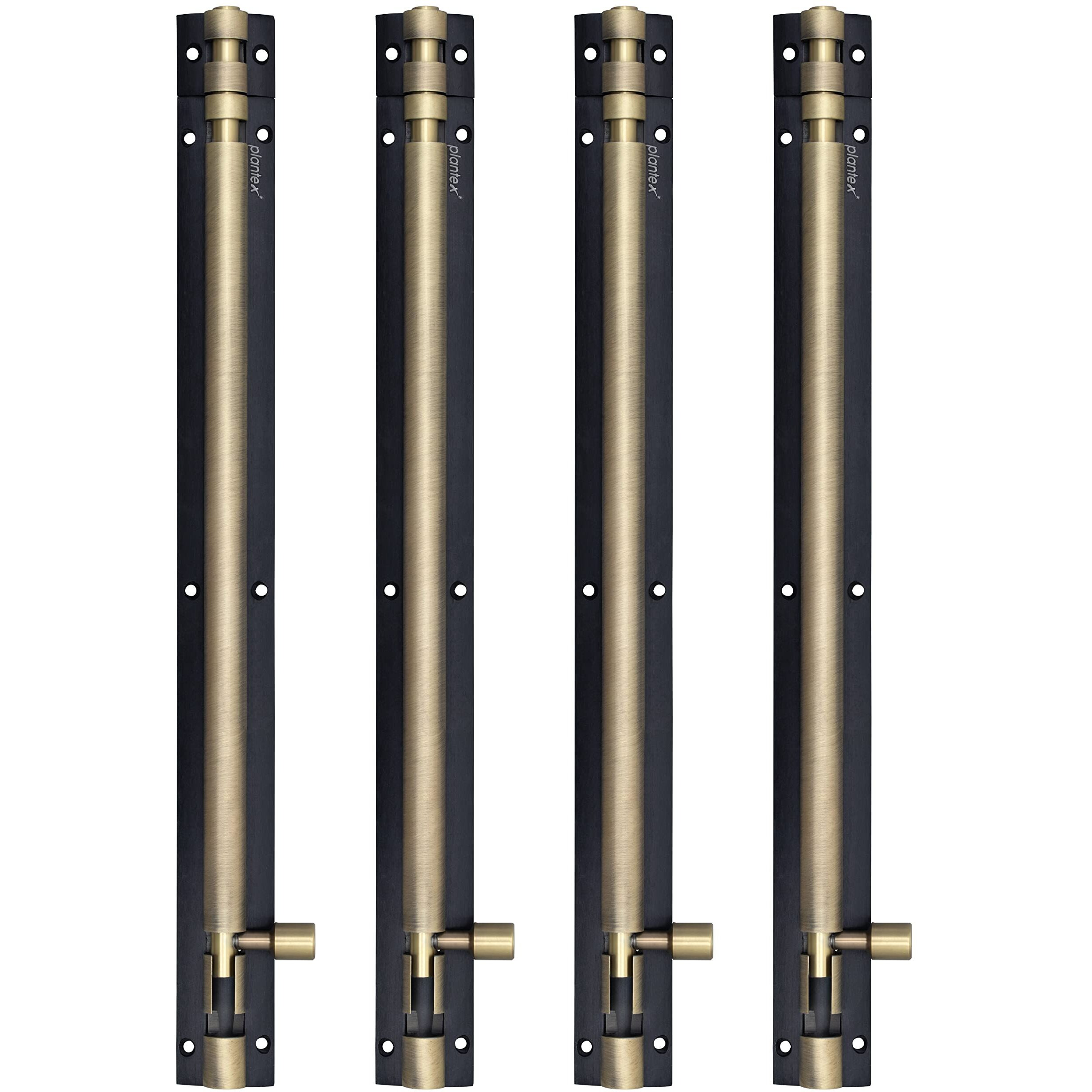 Plantex Stainless Steel Tower Bolt/Tower Bolt For Home,Offices Doors And Windows/Tower Bolt For Main Door/Door Latch/Kundi/Chitakini/Door Latch For Windows - Pack Of 4 (Brass Finish, 12 Inch)