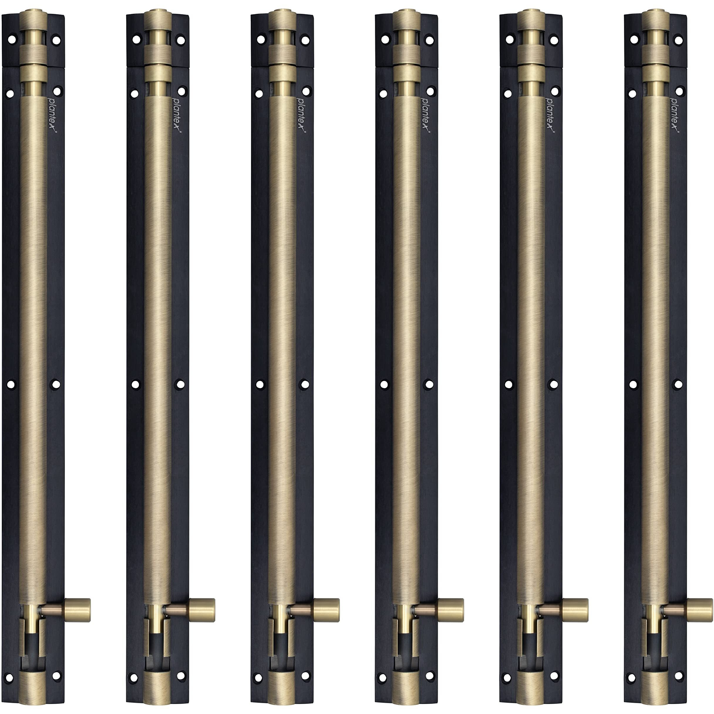 Plantex Stainless Steel Tower Bolt/Tower Bolt For Home,Offices Doors And Windows/Tower Bolt For Main Door/Door Latch/Kundi/Chitakini/Door Latch For Windows - Pack Of 6 (Brass Finish, 12 Inch)