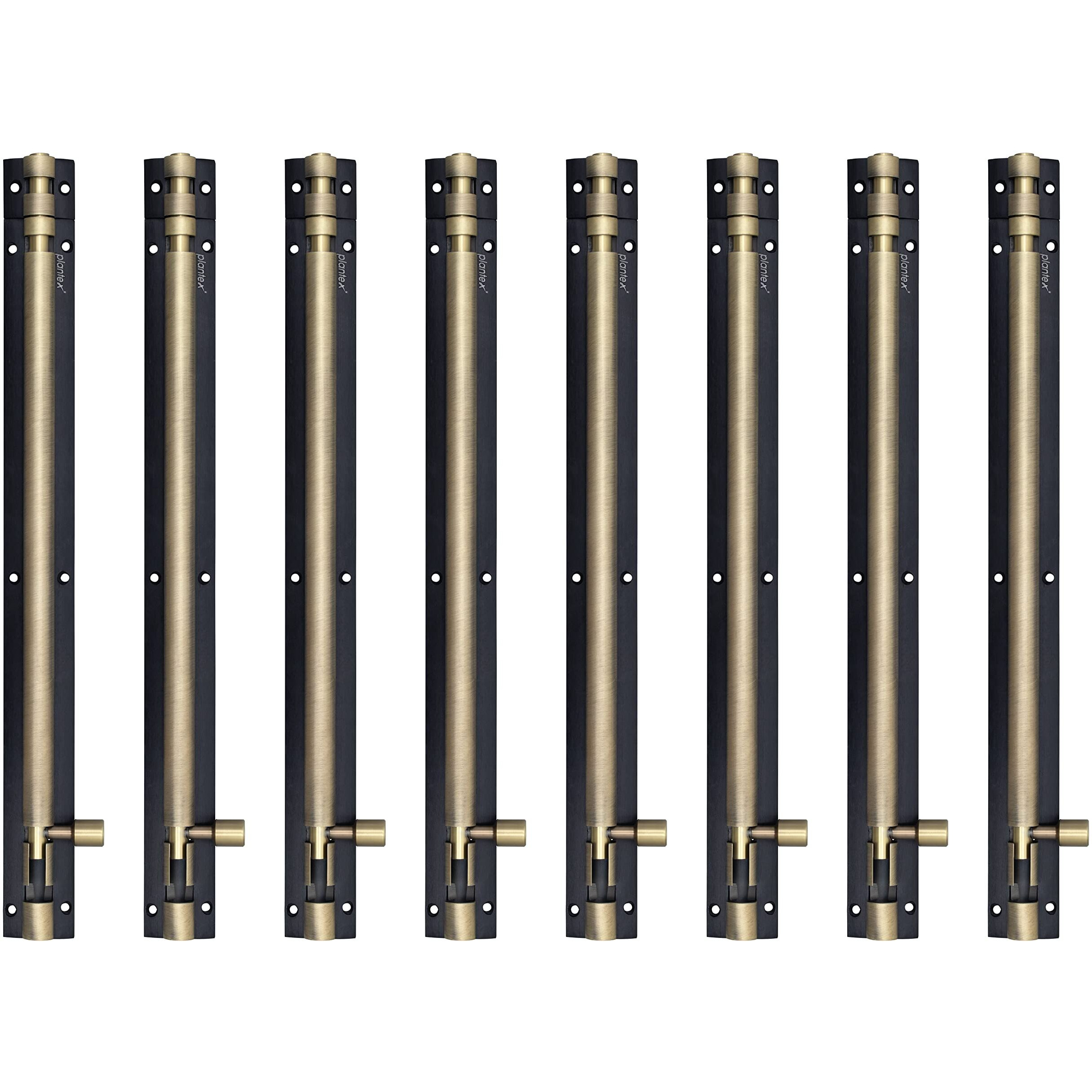 Plantex Stainless Steel Tower Bolt/Tower Bolt For Home,Offices Doors And Windows/Tower Bolt For Main Door/Door Latch/Kundi/Chitakini/Door Latch For Windows - Pack Of 8 (Brass Finish, 12 Inch)