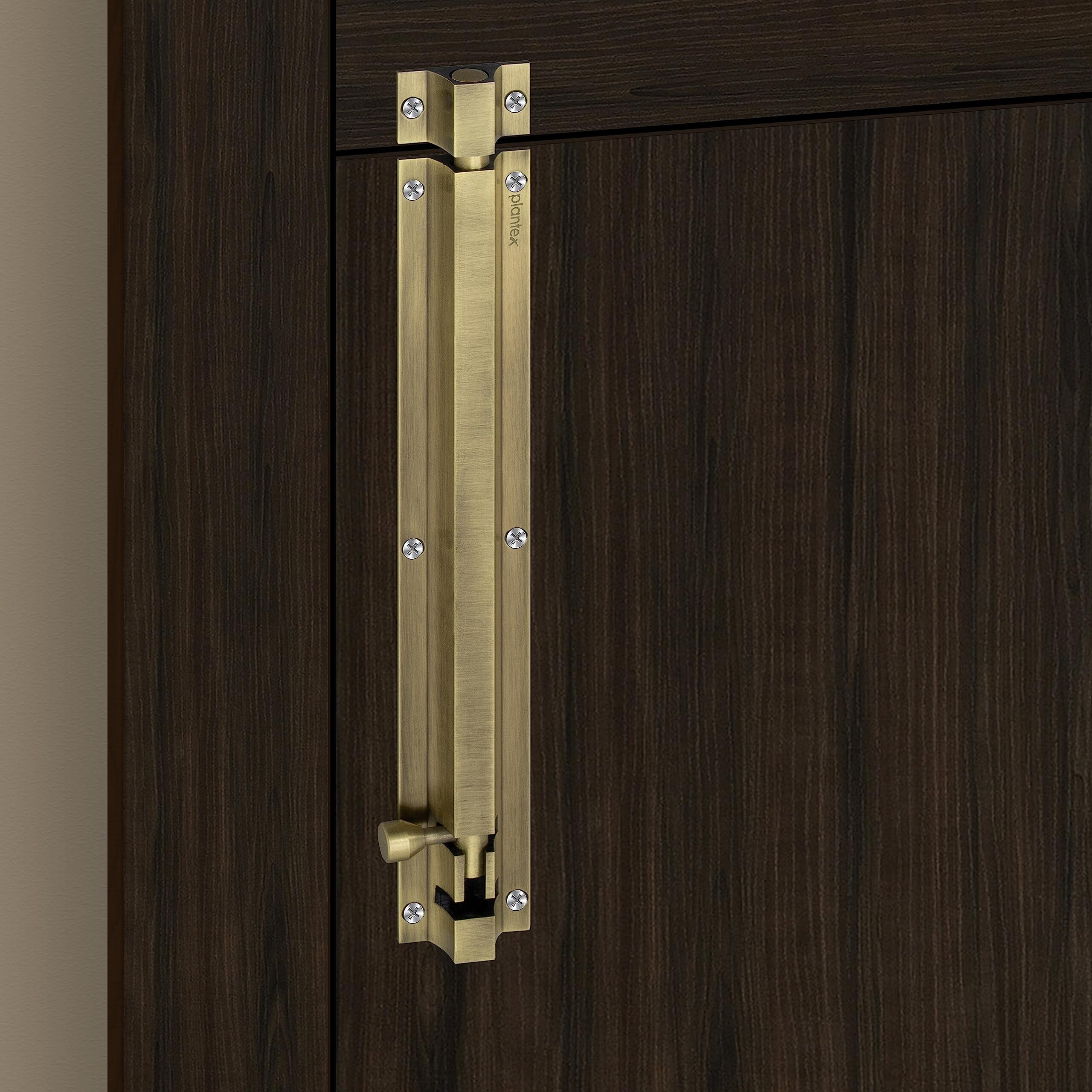 Plantex Stainless Steel Tower Bolt/Tower Bolt For Home,Offices Doors And Windows/Tower Bolt For Main Door/Door Latch/Kundi/Chitakini/Door Latch For Windows - Pack Of 2 (Brass Finish, 12 Inch)