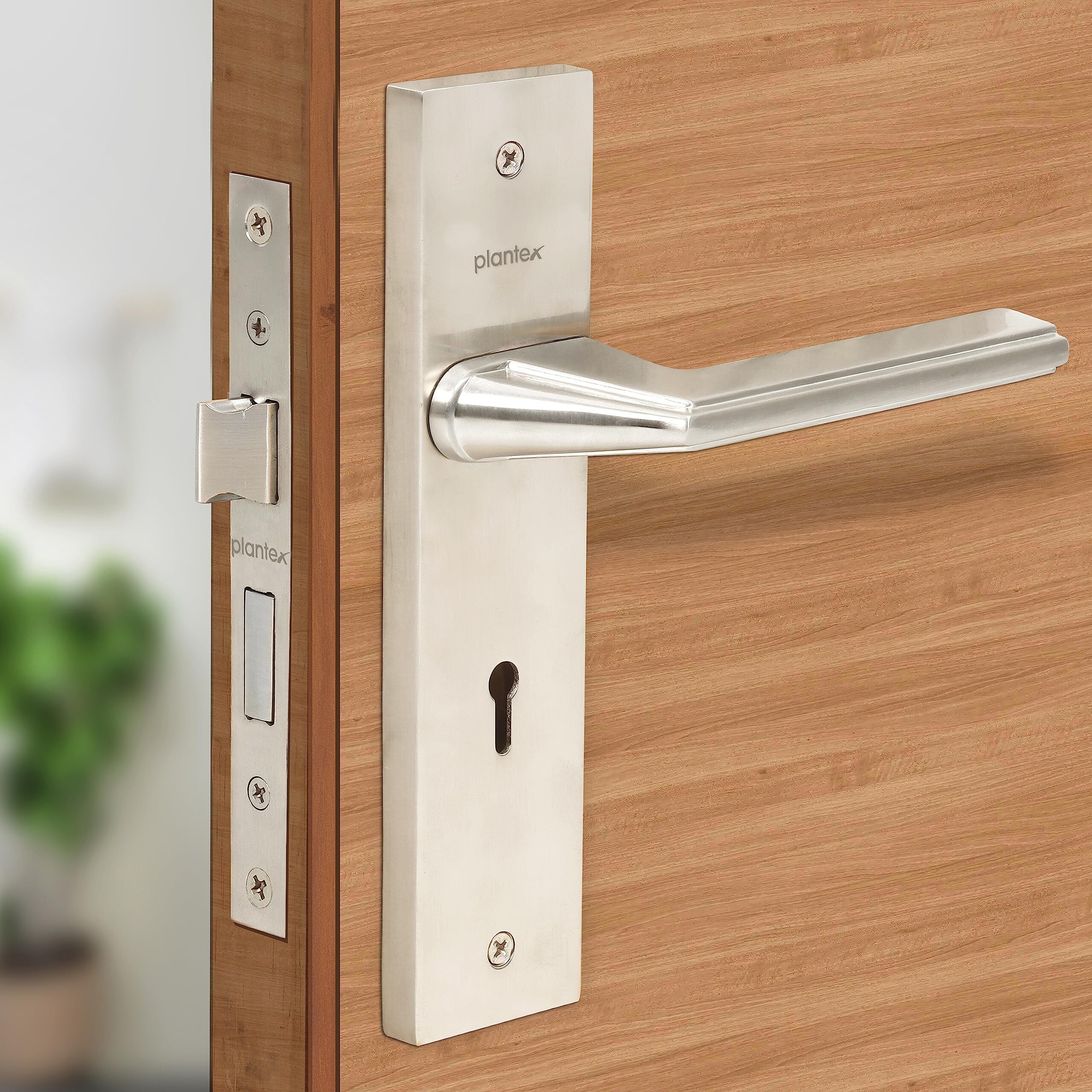 Plantex Heavy-Duty Door Lock Set - Main Door Lock Handle Set/ 6-Lever Lock Mechanism With 3 Years Of Warranty/Mortise Lock With 3 Keys, Brass Lock Body & Cylinder(Matt)