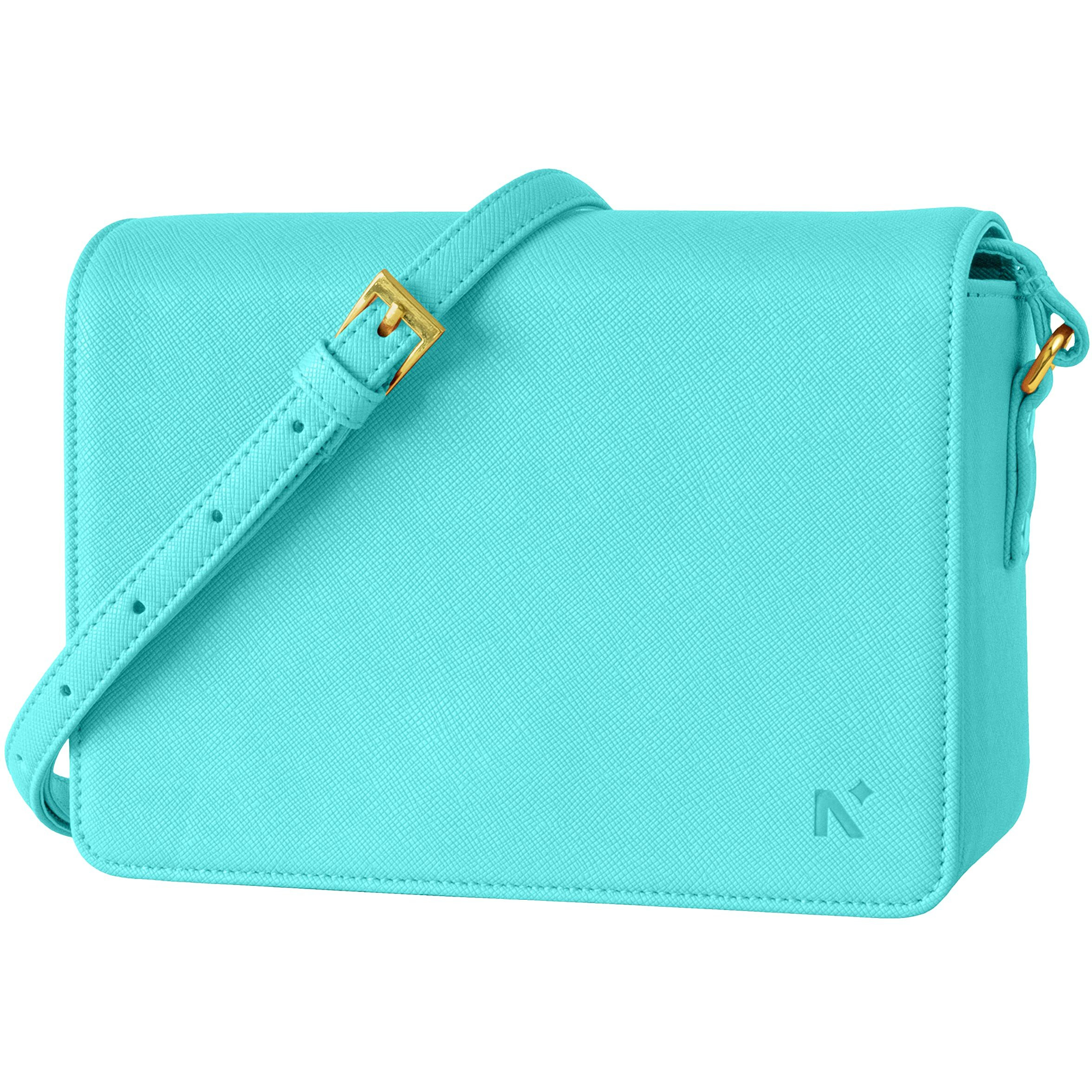Neorah  Ladies Box Sling Bag Eleanor + Magnetic Closure + Spacious Main Compartment + Zippered Compartment For Cash & Card + Adjustable Strap | Hand Crafted Vegan Leather | Crossbody For Women | Compact, Lightweight Sling Bag For Shopping, College, Party, Office, Work, Travel, Birthday, Anniversary, Valentine Gift | Ladies Bag Handbag | Multipurpose Everyday Shoulder Bag Purse  Teal