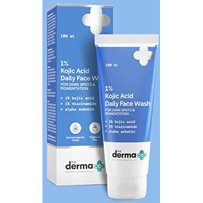 The Derma Co 1% Kojic Acid Face Wash I With Niacinamide & Alpha Arbutin I Reduces Dark Spots & Pigmentation I Cleanses & Brightens Skin I Non-Drying Formula I For All Skin Types- 100Ml