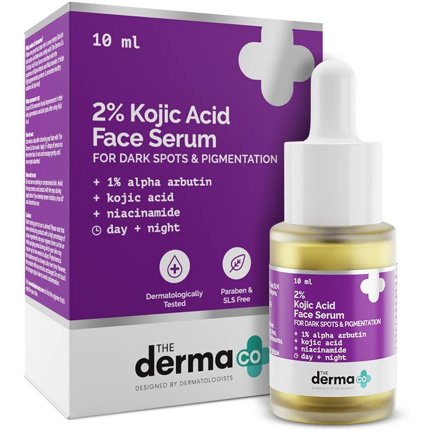 The Derma Co 2% Kojic Acid Face Serum I With 1% Alpha Arbutin & Niacinamide I For Dark Spots & Pigmentation I For All Skin Types | 10 Ml