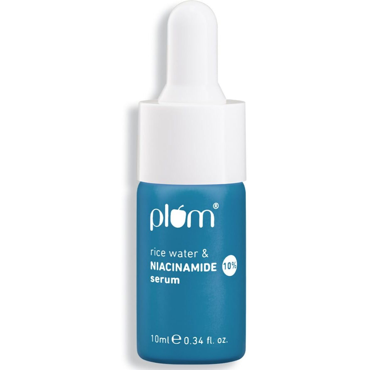 Plum 10% Niacinamide Serum With Rice Water | Provides Clear, Glowing & Brightening Skin | For Acne Prone, Combination, Oily & Sensitive Skin | Oil Control & Anti Acne Face Serum For Women & Men | 10Ml