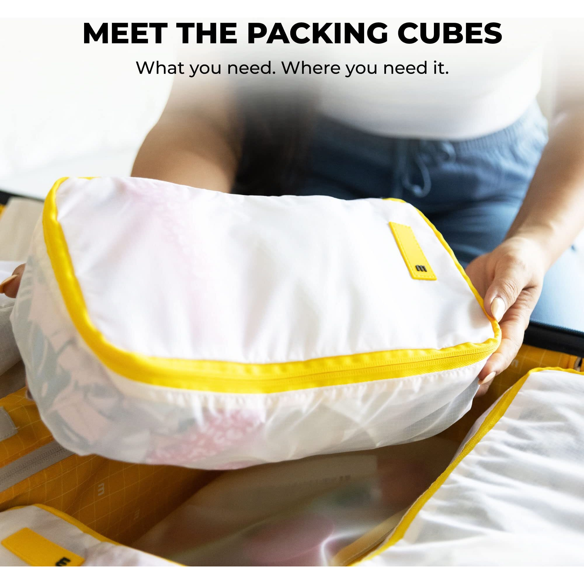 Mokobara The Packing Cube Nylon Fabric Water Resistant Travel Organizer Wardrobe Organizer Set Of Packing Bag (Xl,Large, Medium, Shoe Bag, Toiletry Bag) (Set Of 6, Homegrown Sunray) Green