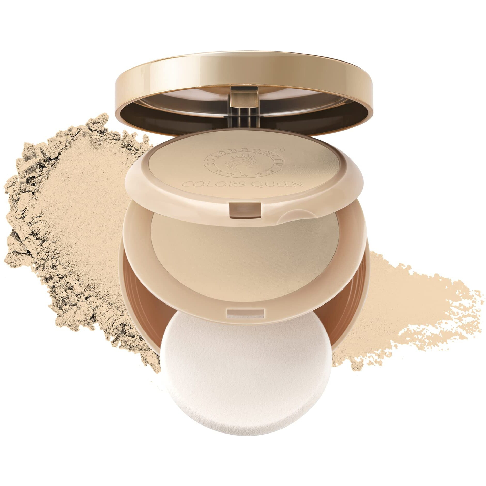 Colors Queen Brightness 2 In 1 Compact Powder | Oil Control, Lightweight Compact Powder With Spf To Protect Skin From Sun | Compact Powder For Women (Warm Ivory)