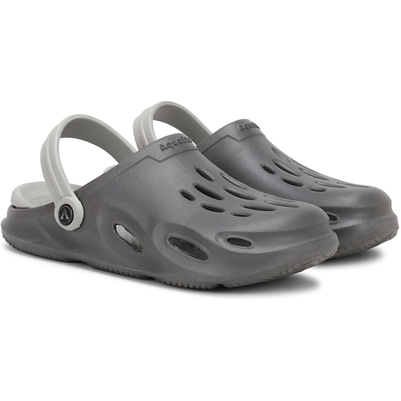 Aqualite Men's Dark Grey & Light Grey Anti-Skid Clogs - 6 Uk