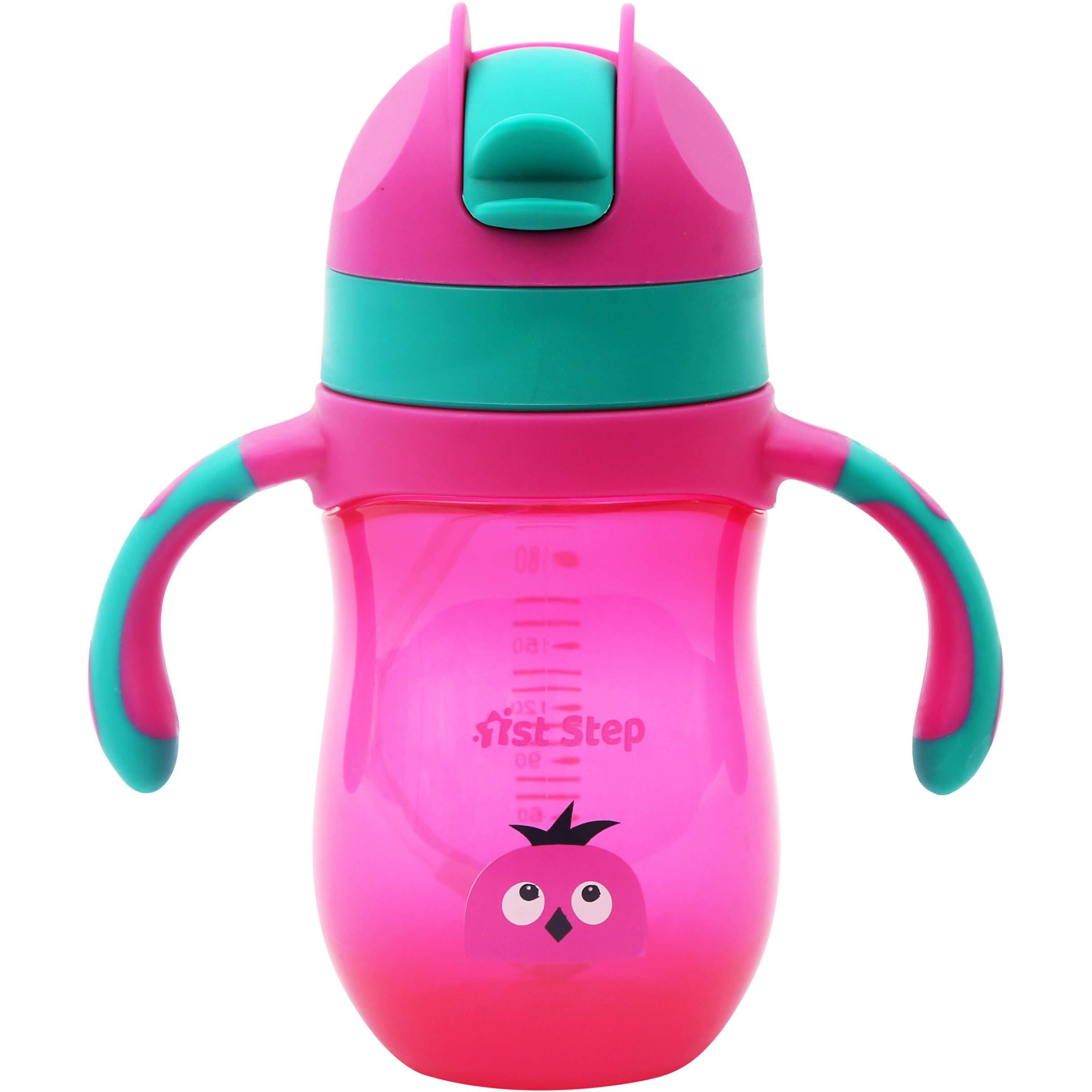 1St Step 220Ml Birdie Bpa Free Non-Spill Sipper/Sippy Cup With Soft Silicone Straw (Pink)