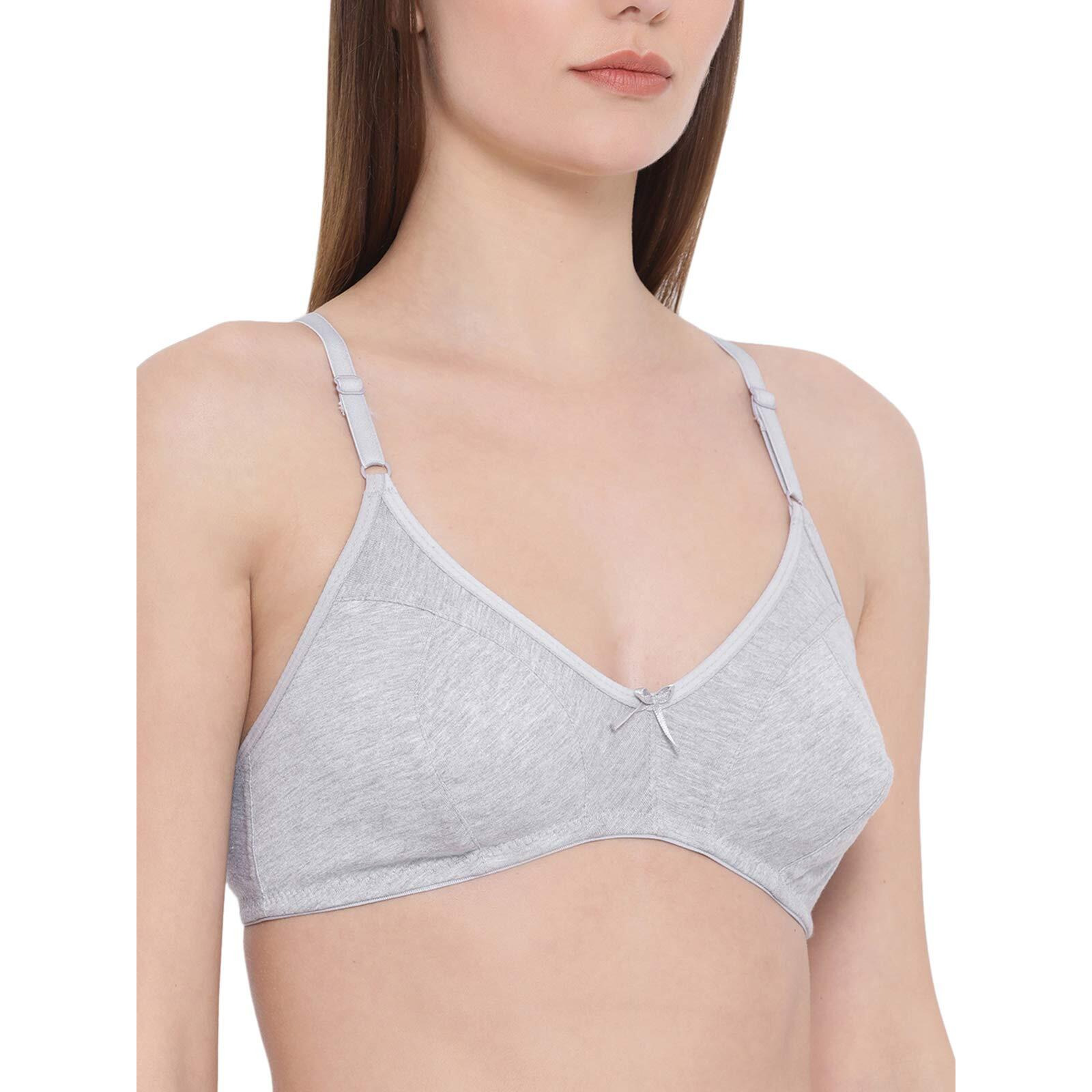 Clovia Women's Cotton Full Cup Bra (Br0925P0132C_Grey_32C)