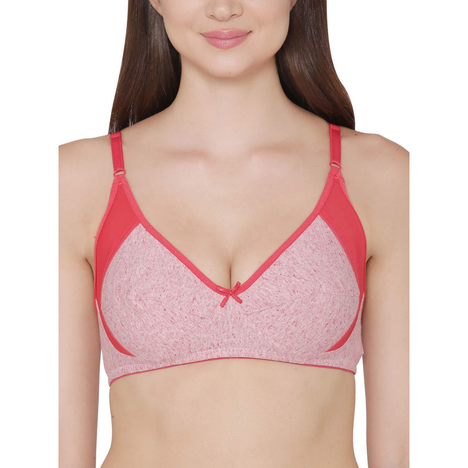 Clovia Women's Cotton Non-Padded Non-Wired Full Cup Bra (Br1780P14_Pink_32C)