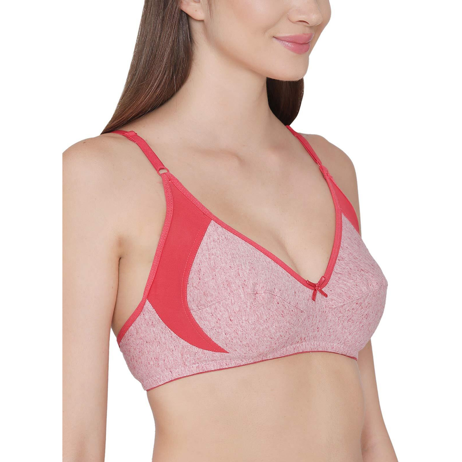 Clovia Women's Cotton Non-Padded Non-Wired Full Cup Bra (Br1780P14_Pink_32C)