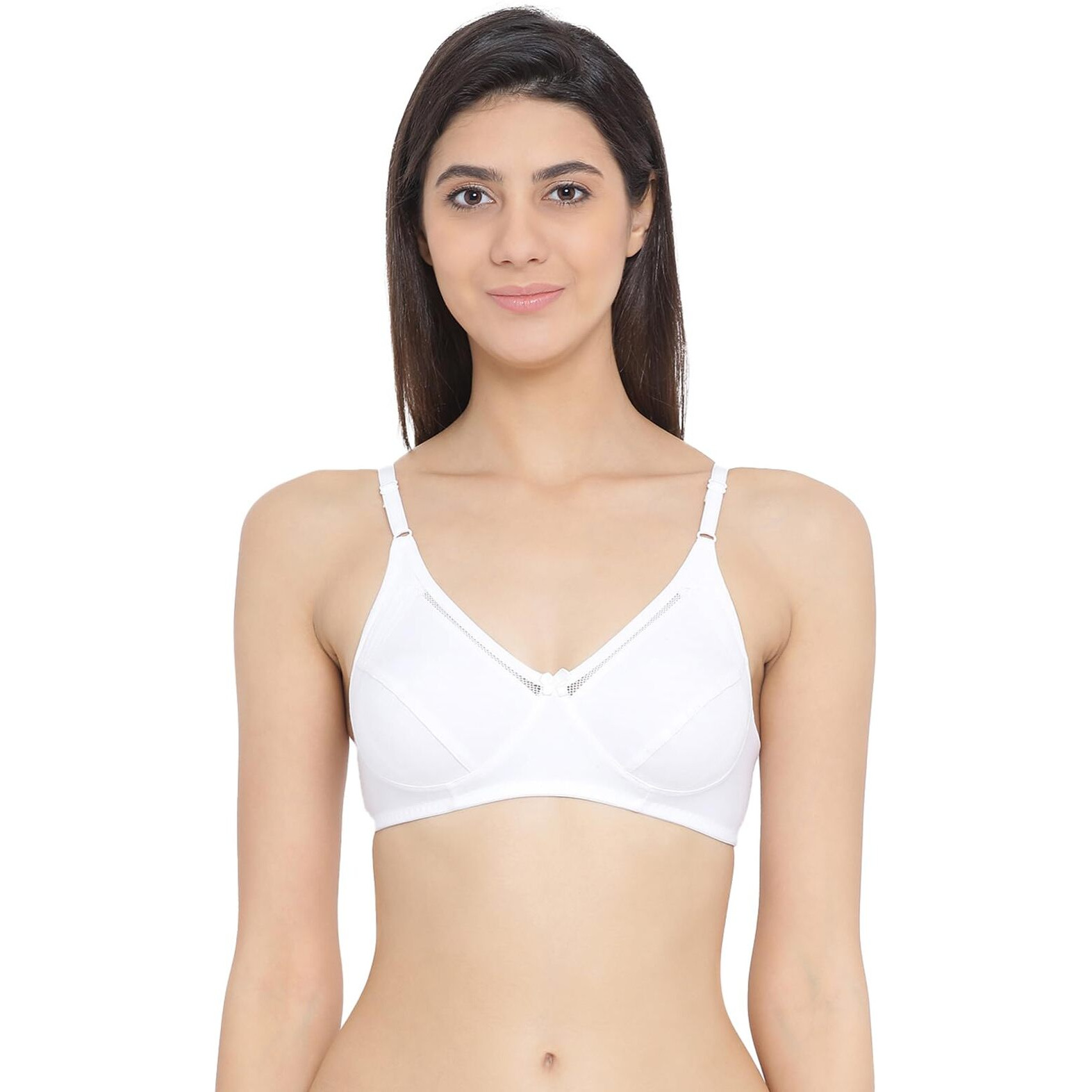 Clovia Women's Cotton Rich Solid Non-Padded Full Cup Wire Free Everyday Bra (Br0469P18_White_32C)