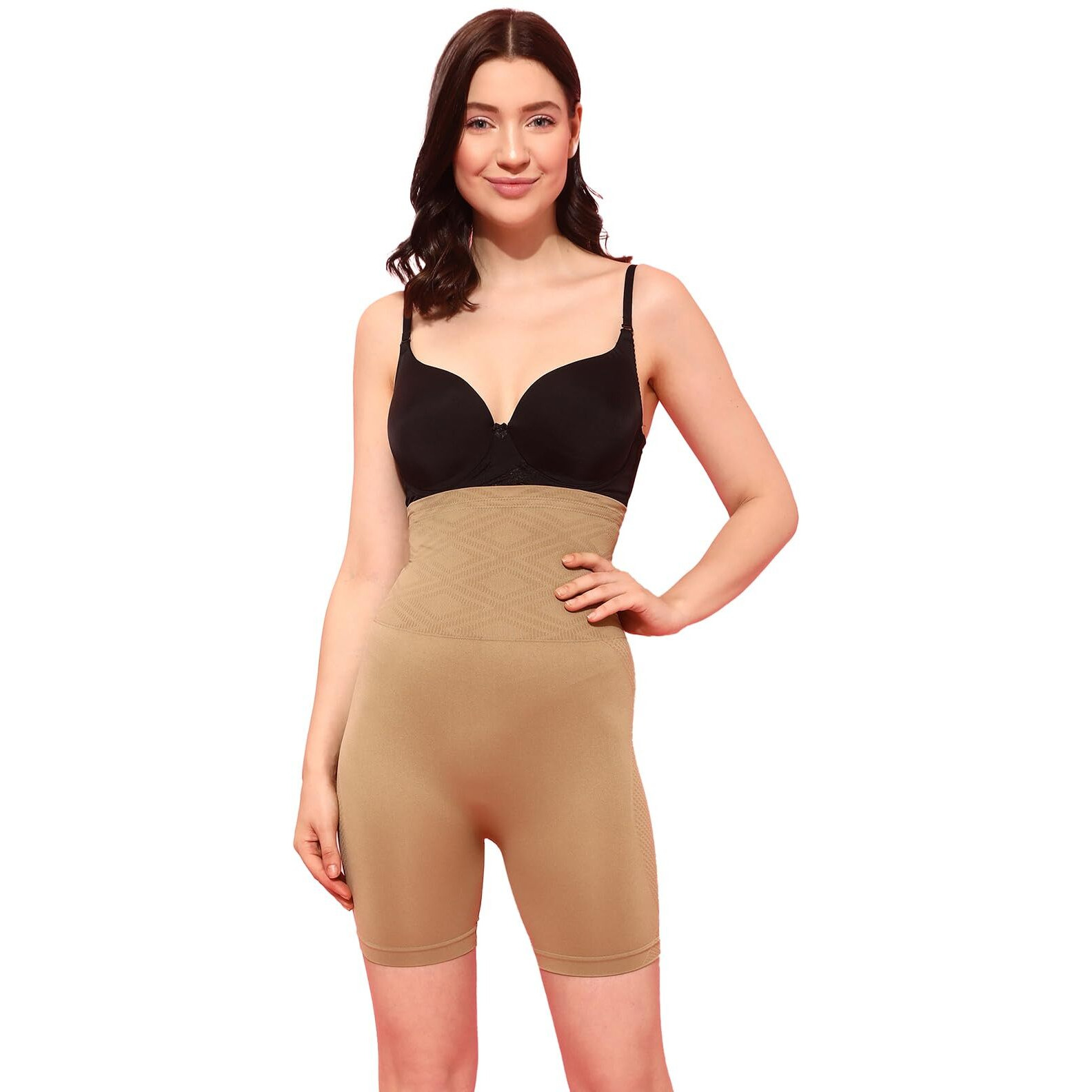 Clovia Women's Cotton Shapewear (Pack Of 1) (Sw0007J24-Xxl_Beige_Xx-Large_Beige_2Xl)