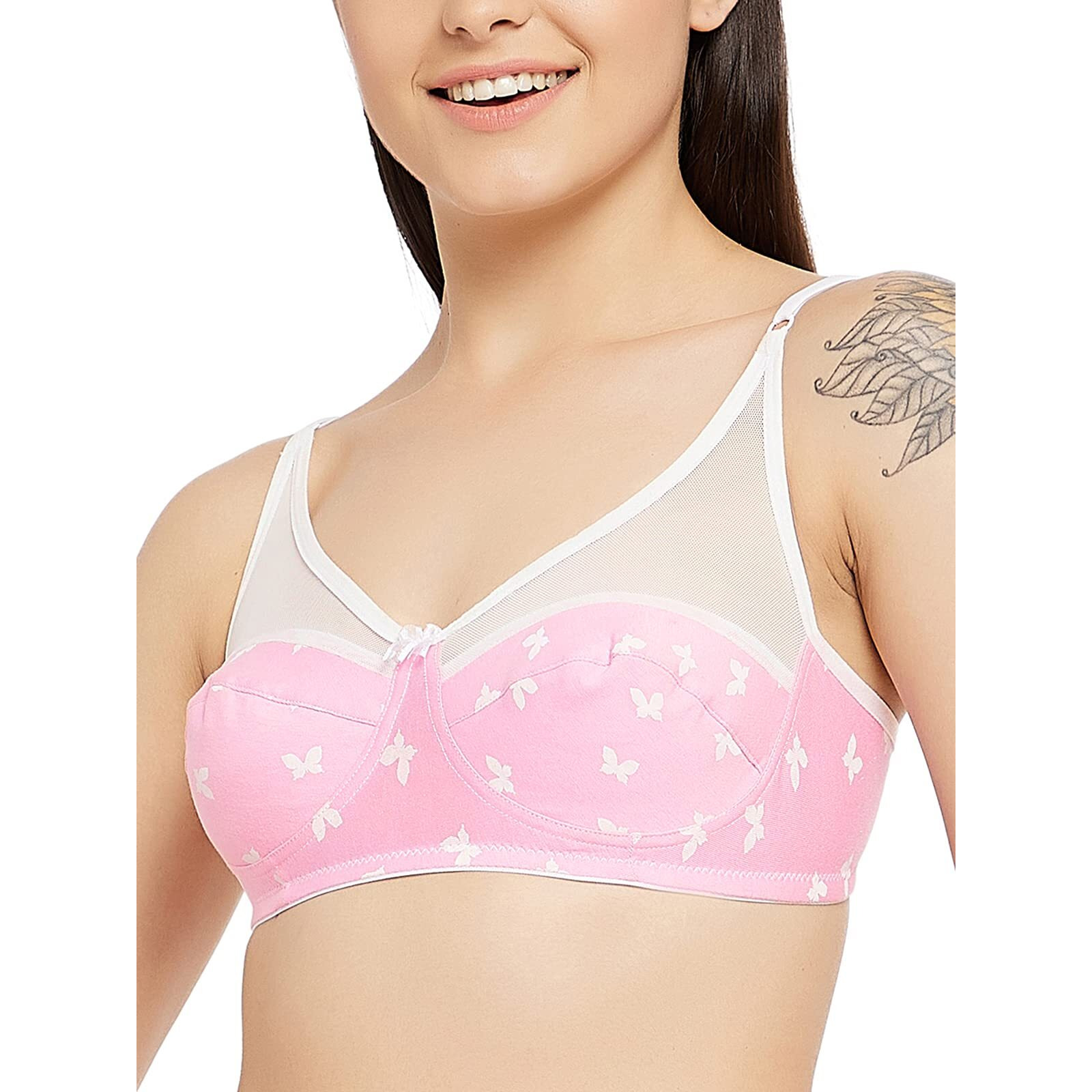 Clovia Women's Cotton Full Coverage Bra (Br1333Y2232B_Pink_32B)