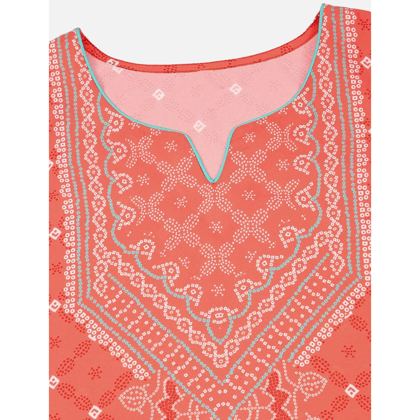 Vaamsi Women's Polyester Geometric Printed Straight Kurta Palazzo With Dupatta (Pkskd1069_Peach_M)