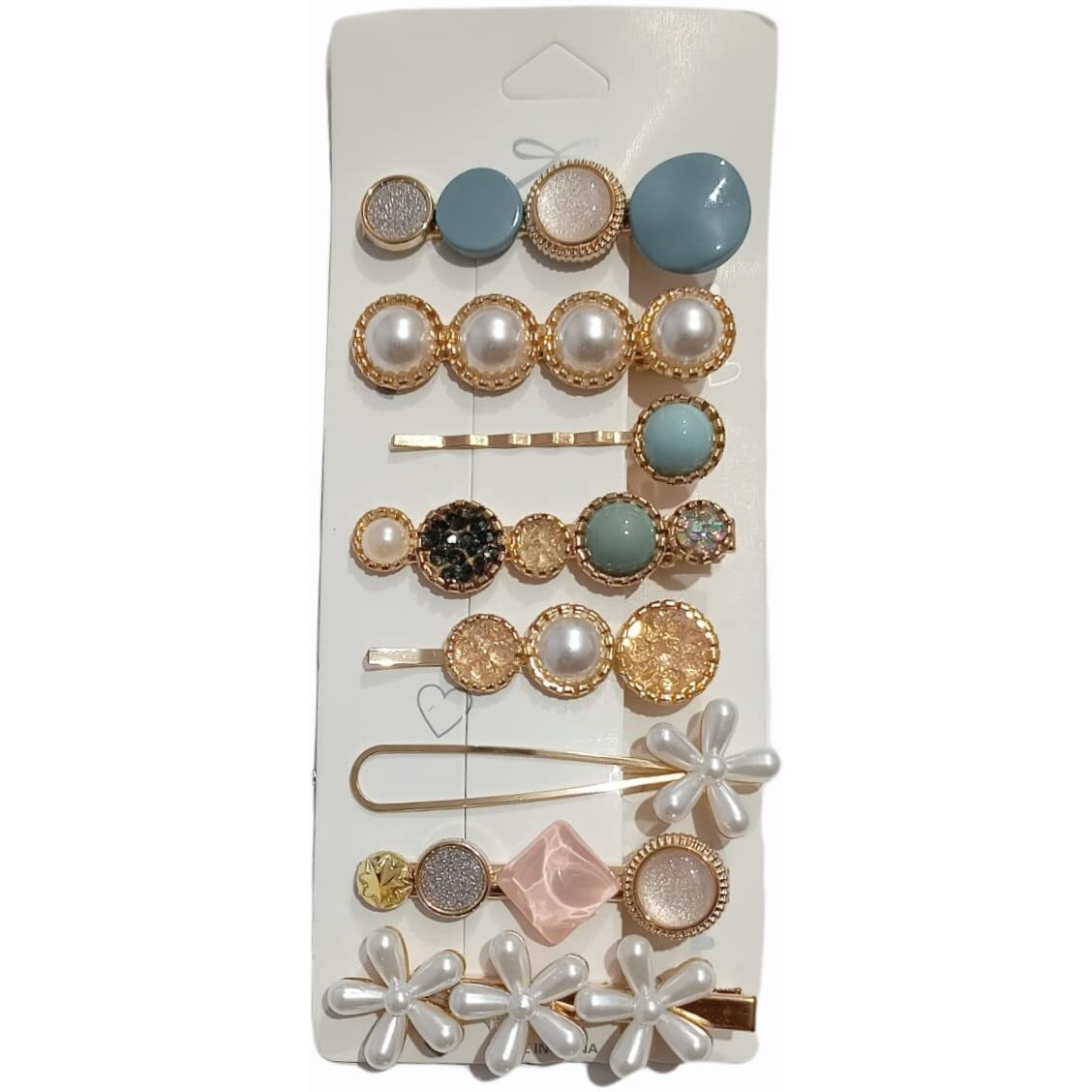 Annacreations 8 Pcs Premium Korean Stylish Hair Clips For Women And Girls, Multicolor 8 Piece Set (Blue)