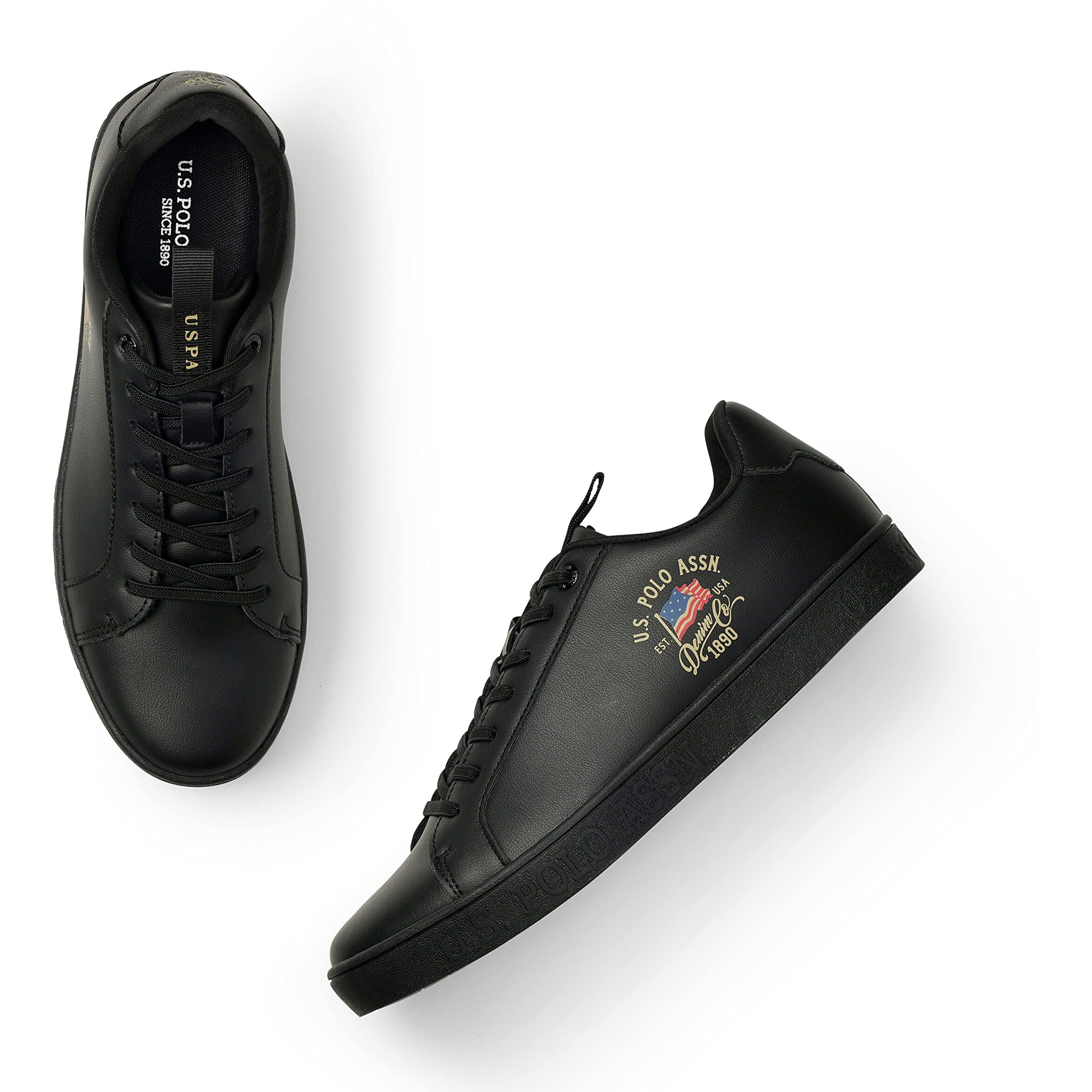 U.S. Polo Assn. Mens Lars Black Sneaker - 10 Uk (2Fd22143Z01)
