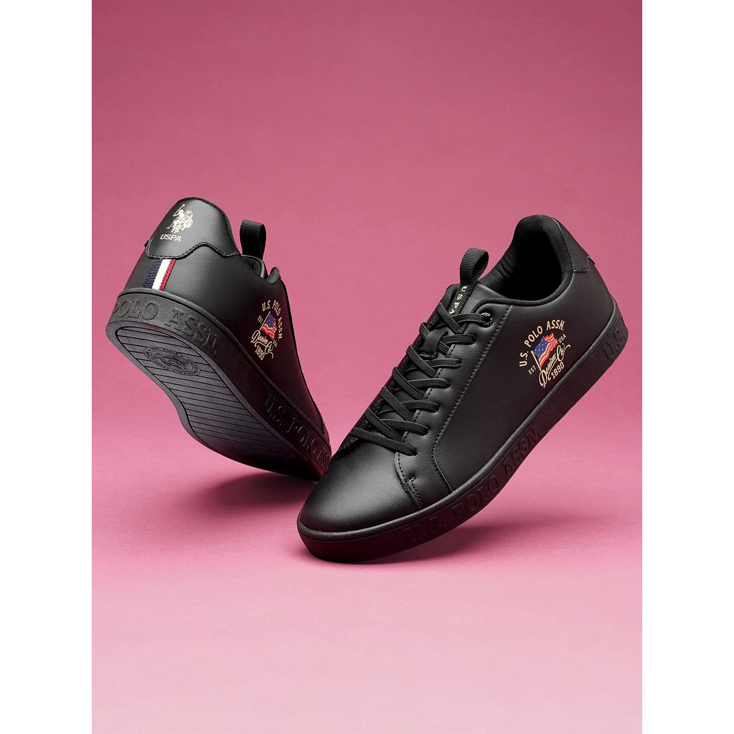 U.S. Polo Assn. Mens Lars Black Sneaker - 10 Uk (2Fd22143Z01)