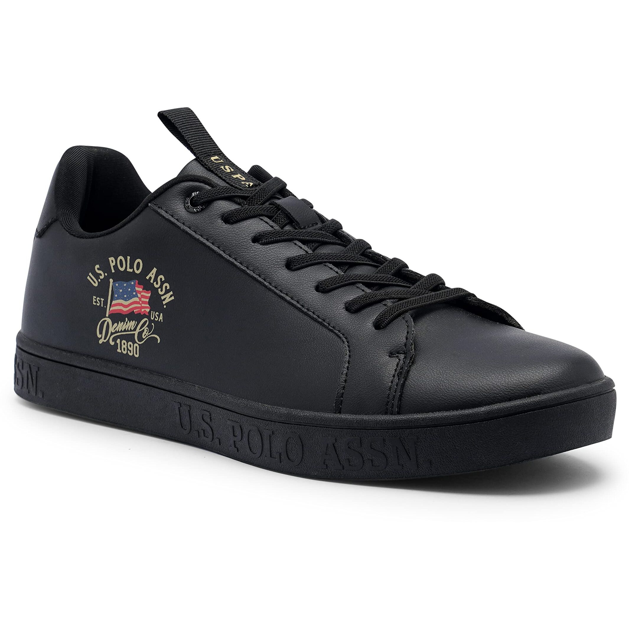 U.S. Polo Assn. Mens Lars Black Sneaker - 10 Uk (2Fd22143Z01)
