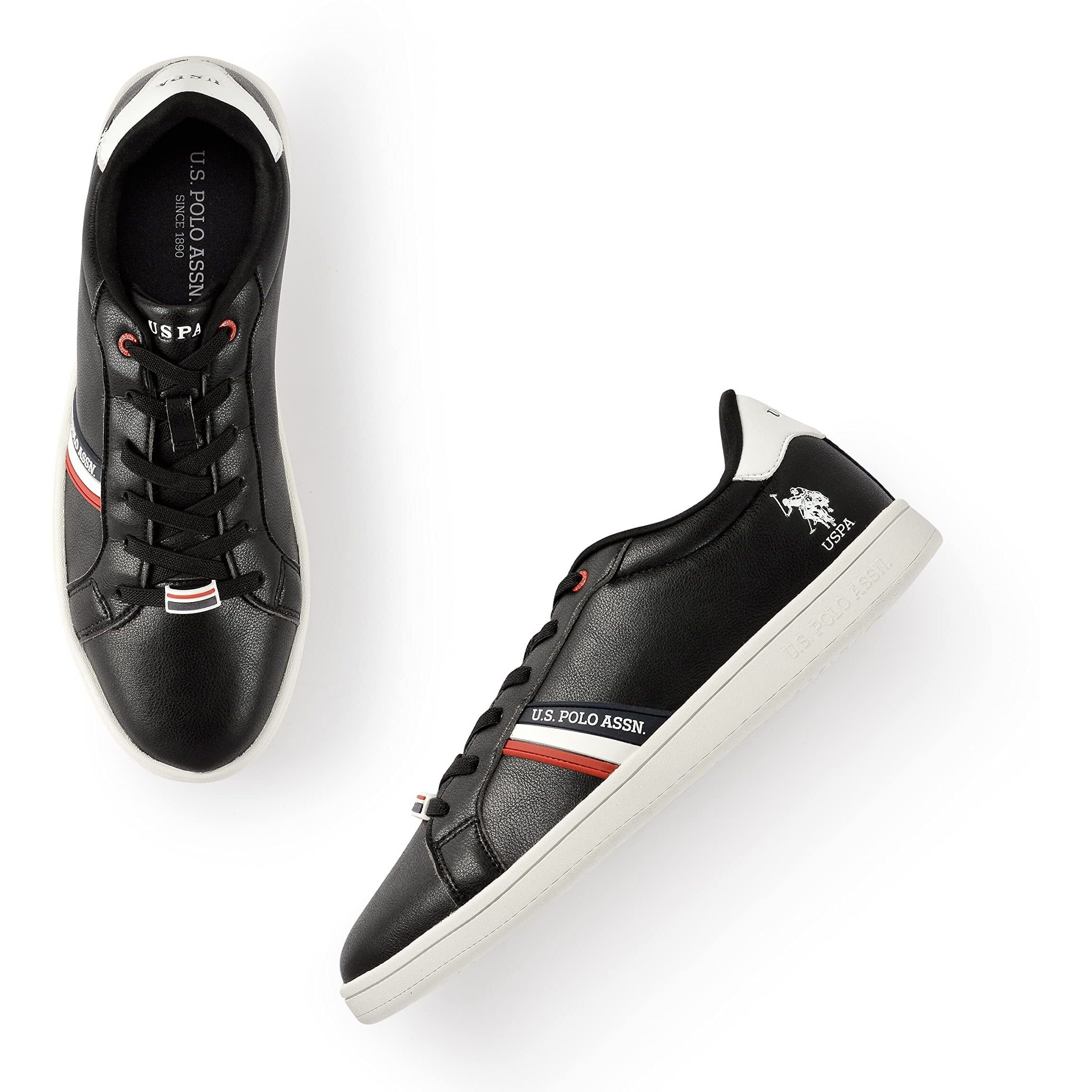 U.S. Polo Assn. Alcor Men's Black Sneakers-(Uk/7) (Us/8) (2Fd22511Z01)
