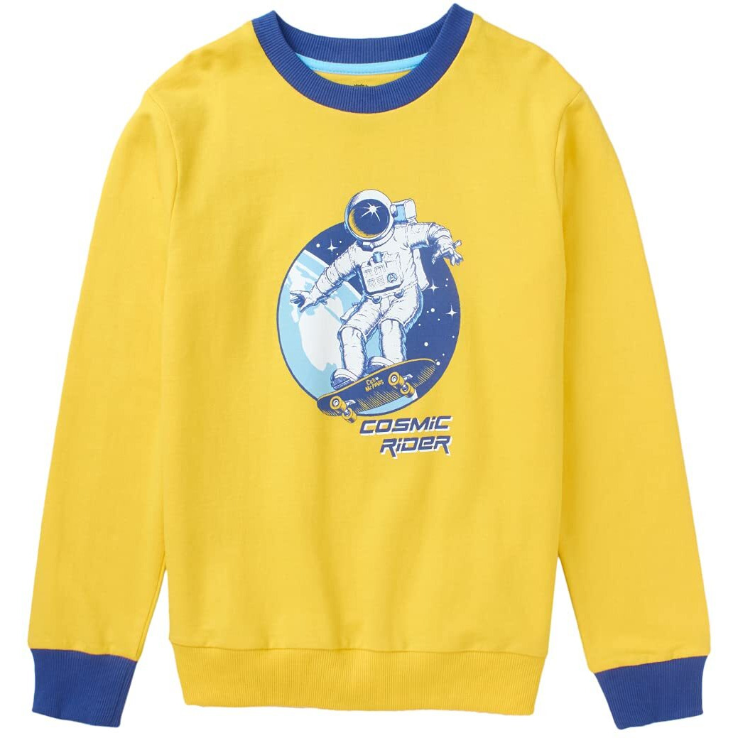 4 Years Boys Sweatshirt By Cub Mcpaws | Cotton Round Neck Full Sleeves Kids Sweatshirt For Boys| Yellow Stylish Boys Winter Wear| 04-05Y