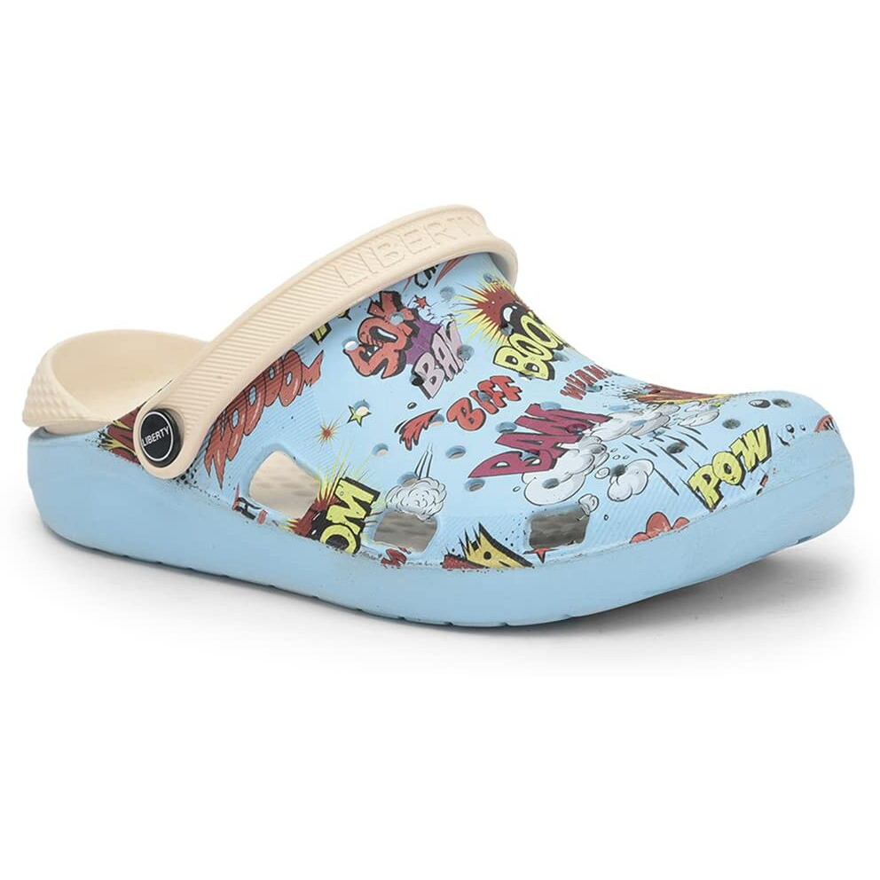 Liberty A-Ha Lpmxt-810 Casual Slingback Clogs For Men With Eva Sole | Slip-On Comfort, Breathable & Lightweight | Soft Footbed | Printed Stylish Home Wear Footwear (S.Blue - 9 Uk)