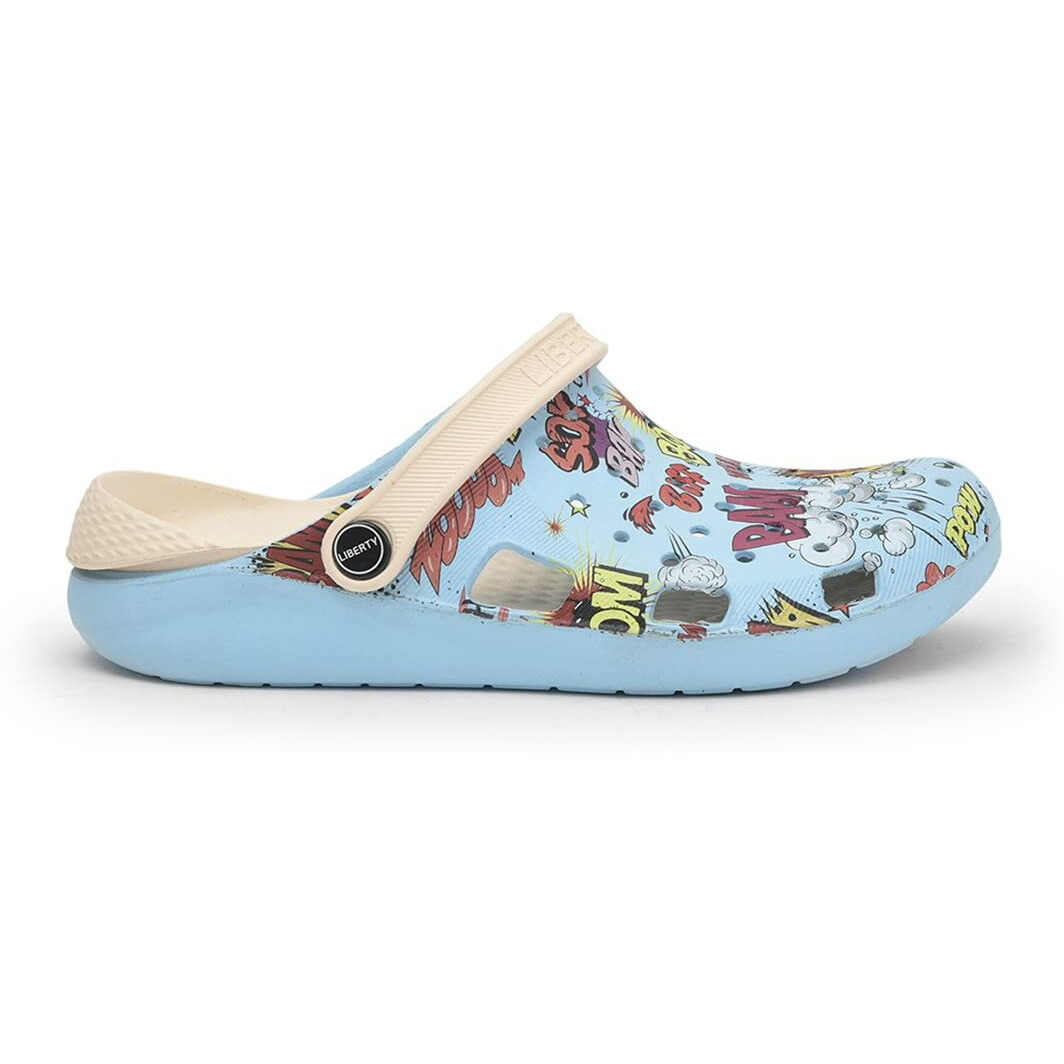 Liberty A-Ha Lpmxt-810 Casual Slingback Clogs For Men With Eva Sole | Slip-On Comfort, Breathable & Lightweight | Soft Footbed | Printed Stylish Home Wear Footwear (S.Blue - 9 Uk)
