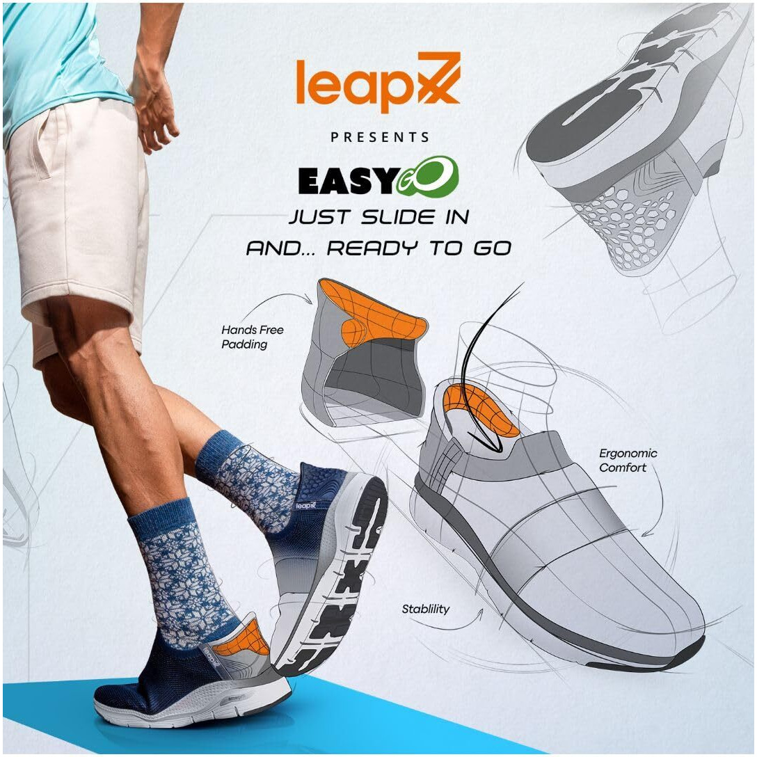 Liberty Eazy-M Mens Sports Non Lacing Shoes L.Grey (10 Uk)