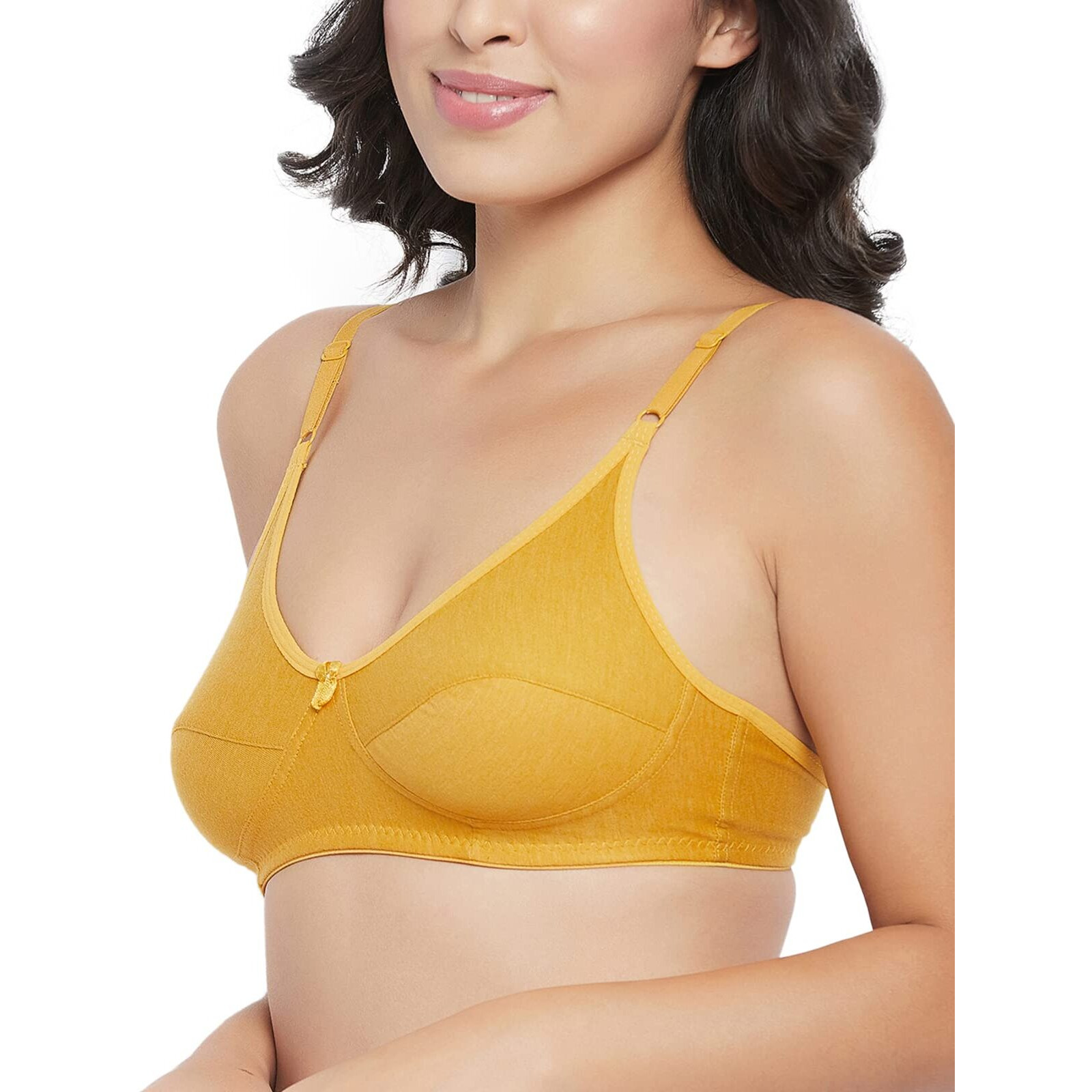 Clovia Women's Cotton Casual Bra (Br0227Q0732C_Yellow_32C)