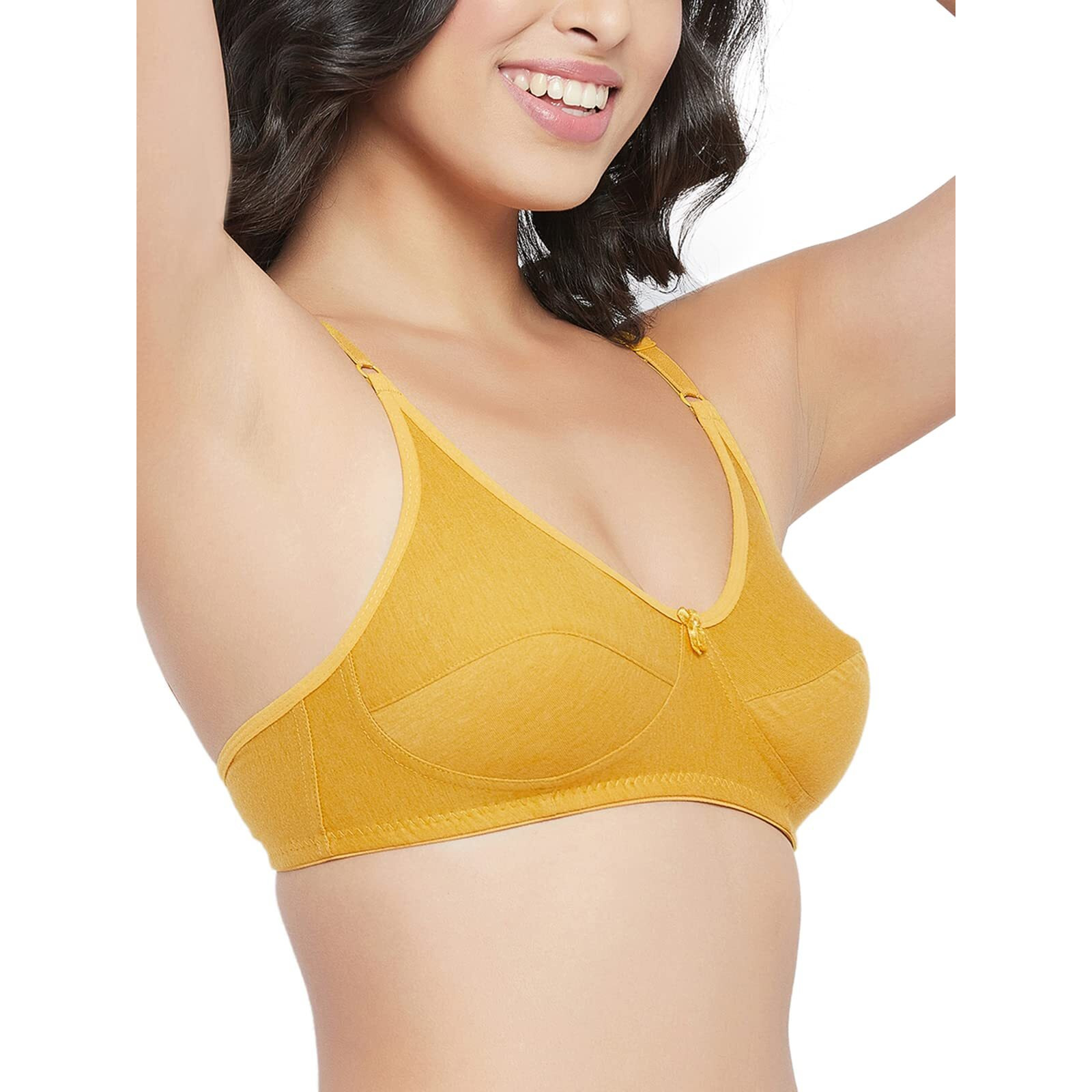 Clovia Women's Cotton Casual Bra (Br0227Q0732C_Yellow_32C)