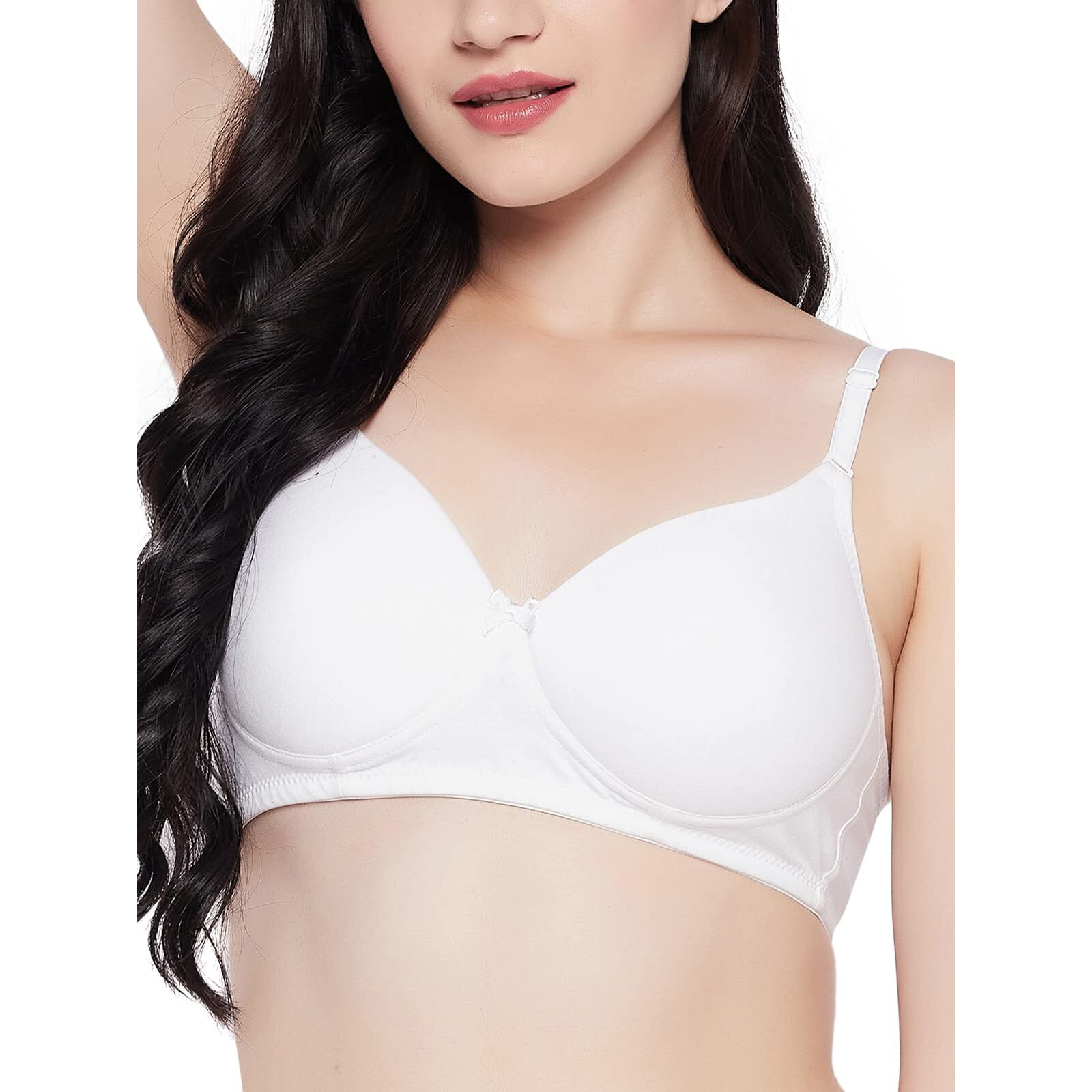Clovia Women's Cotton Padded Non-Wired Demi Cup Multiway T-Shirt Bra (Br1581S18_White_38D)