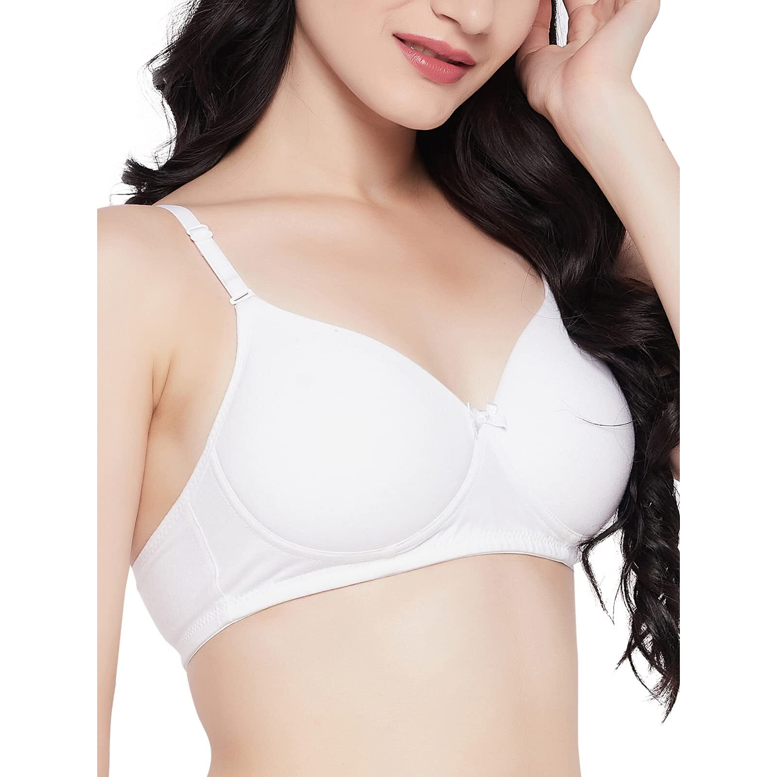Clovia Women's Cotton Padded Non-Wired Demi Cup Multiway T-Shirt Bra (Br1581S18_White_38D)