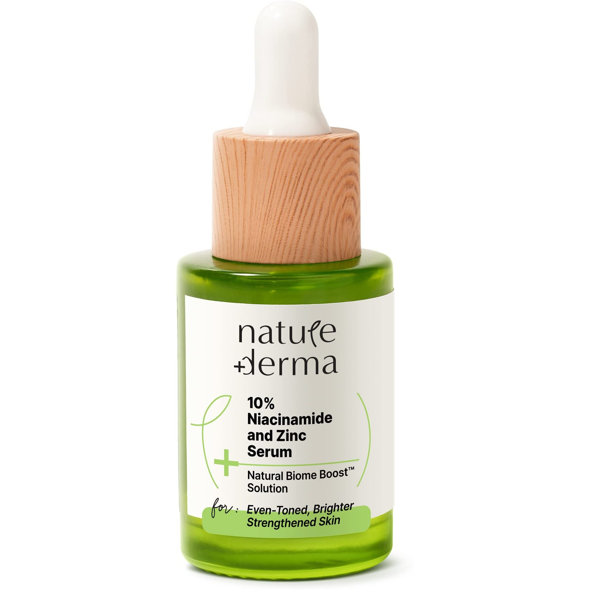 Nature Derma 10% Niacinamide & Zinc Serum With Natural Biome-Boost | Reduces Pores And Dark Spots | Brighter, Even Toned And Strengthened Skin | 30Ml | Dermatologically Tested