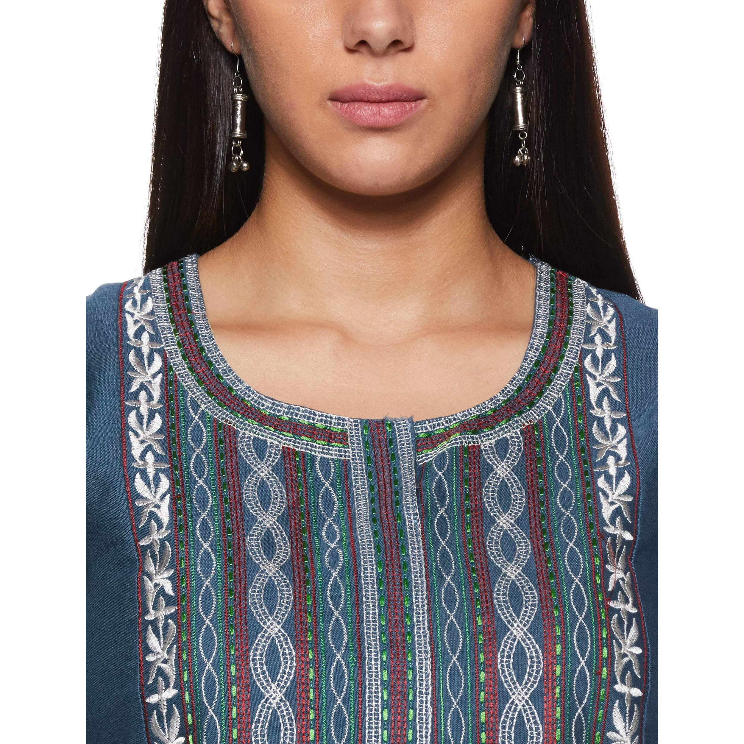 Biba Women Solid Narrow Salwar Kurta Dupatta(Skdskd6249E_Blue_42)