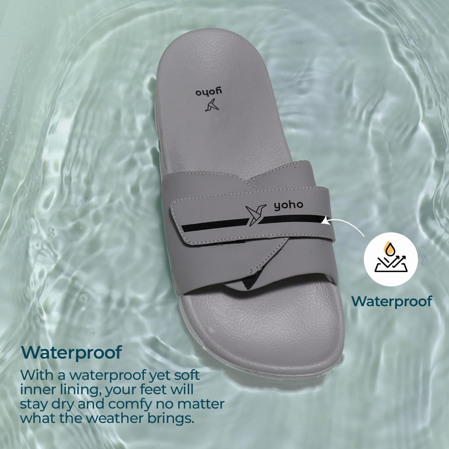 Yoho Drystep Slides For Men | Water-Friendly | Super Flexible | Adjustable Strap | Skin Friendly | Lightweight And Comfortable Stylish Sliders Slipper For Mens