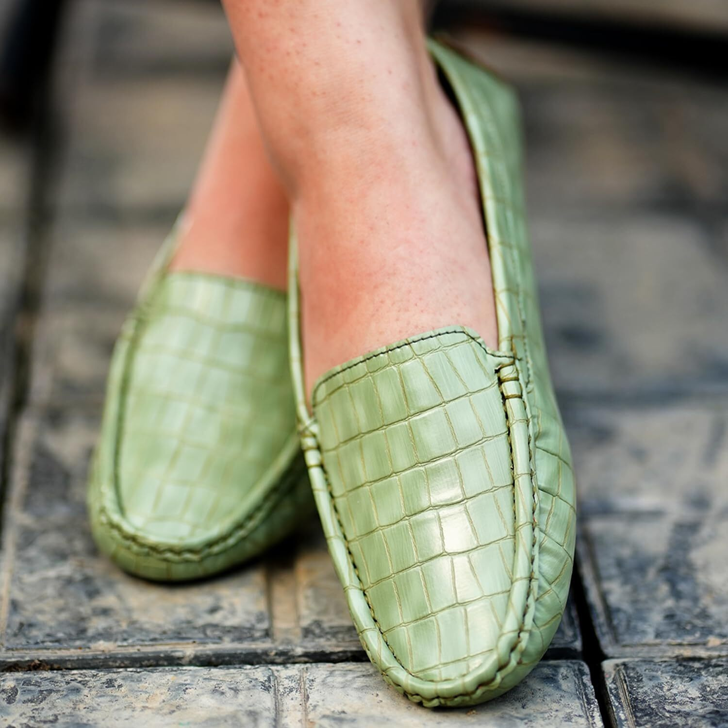 Yoho Bliss Comfortable Slip On Semi Casual Loafer For Women | Stylish Fashion Moccasins Range | Cushioned Footbed Finish | Flexible | Style & All-Purpose | Formal Office Wear Shoe Olive