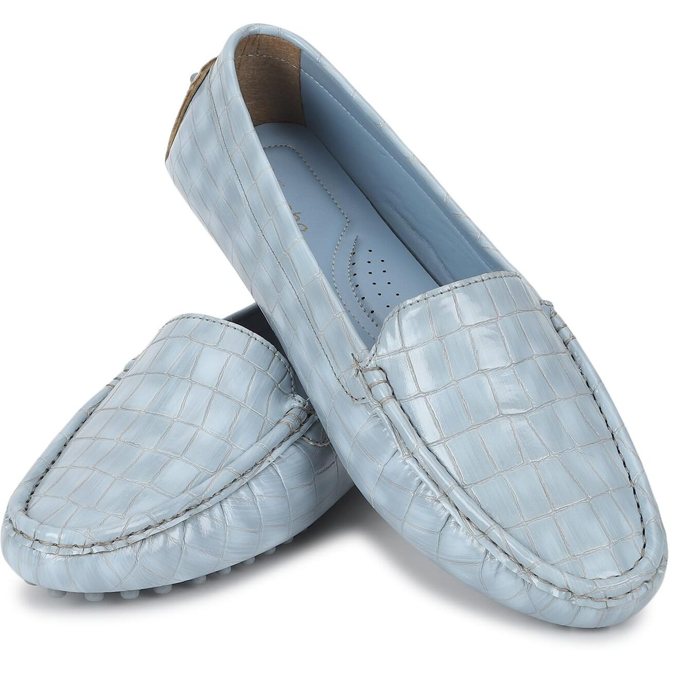 Yoho Bliss Comfortable Slip On Semi Casual Loafer For Women | Stylish Fashion Moccasins Range | Cushioned Footbed Finish | Flexible | Style & All-Purpose | Formal Office Wear Shoe Light Blue