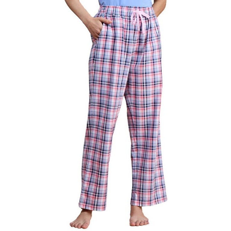 Nykd Women's All Day Comfy Printed Curved Hem With Stylish Floral Design Sleep In Step Out Shorts | Rayon | Adjustable | Detailed Pyjama, Nys141, Lavendar Plaid, Xl, 1N