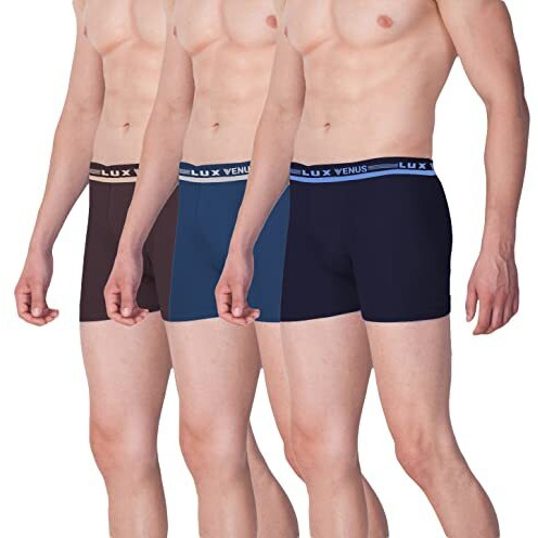 Lux Venus Pure Cotton Drawer For Men (Pack Of 3) Multicolour