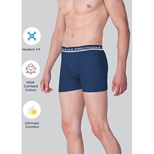 Lux Venus Pure Cotton Drawer For Men (Pack Of 3) Multicolour