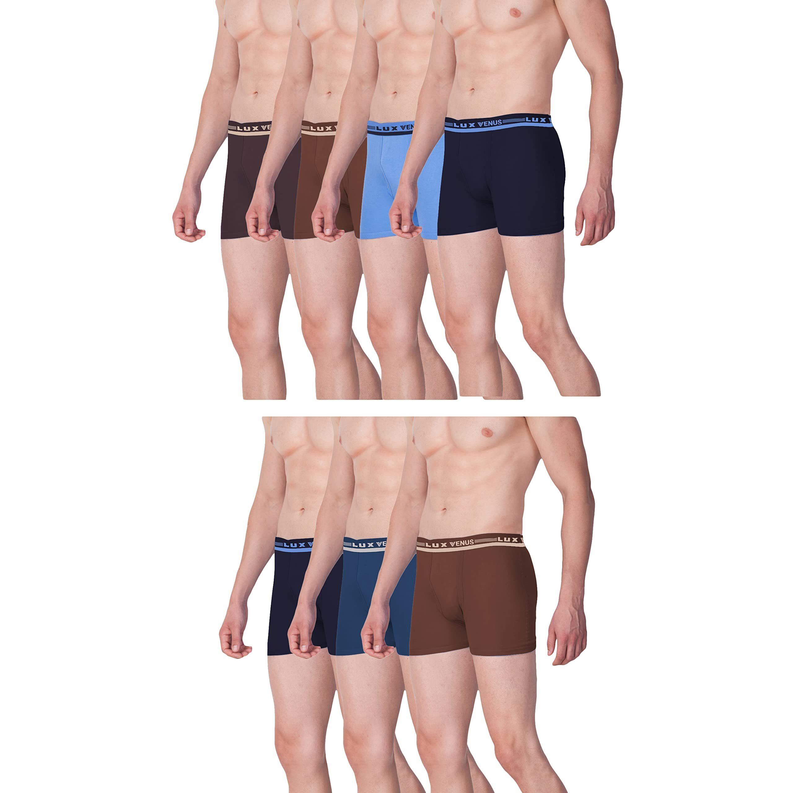 Lux Venus Pure Cotton Drawer For Men (Pack Of 7) Multicolour